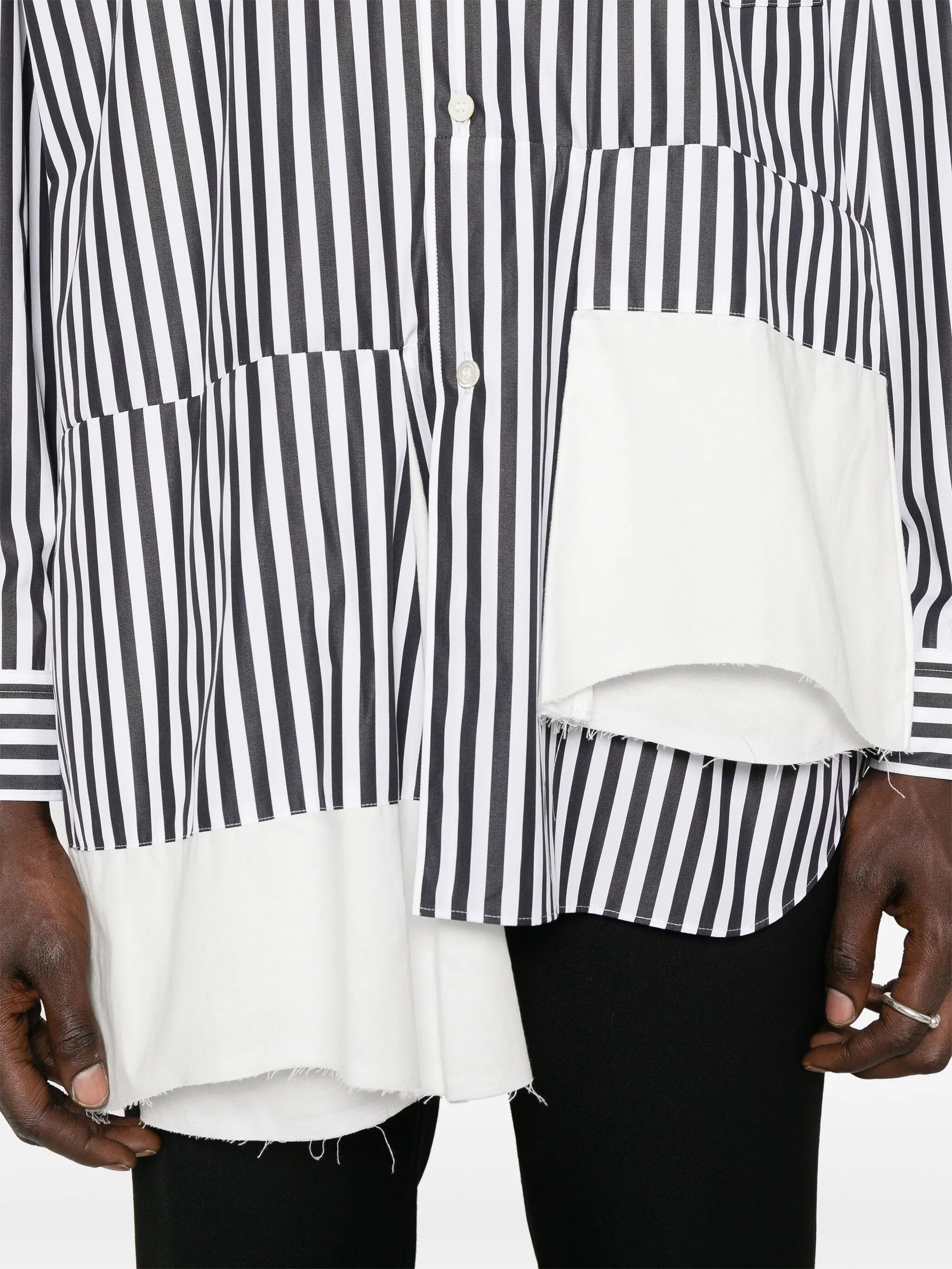 asymmetric striped shirt