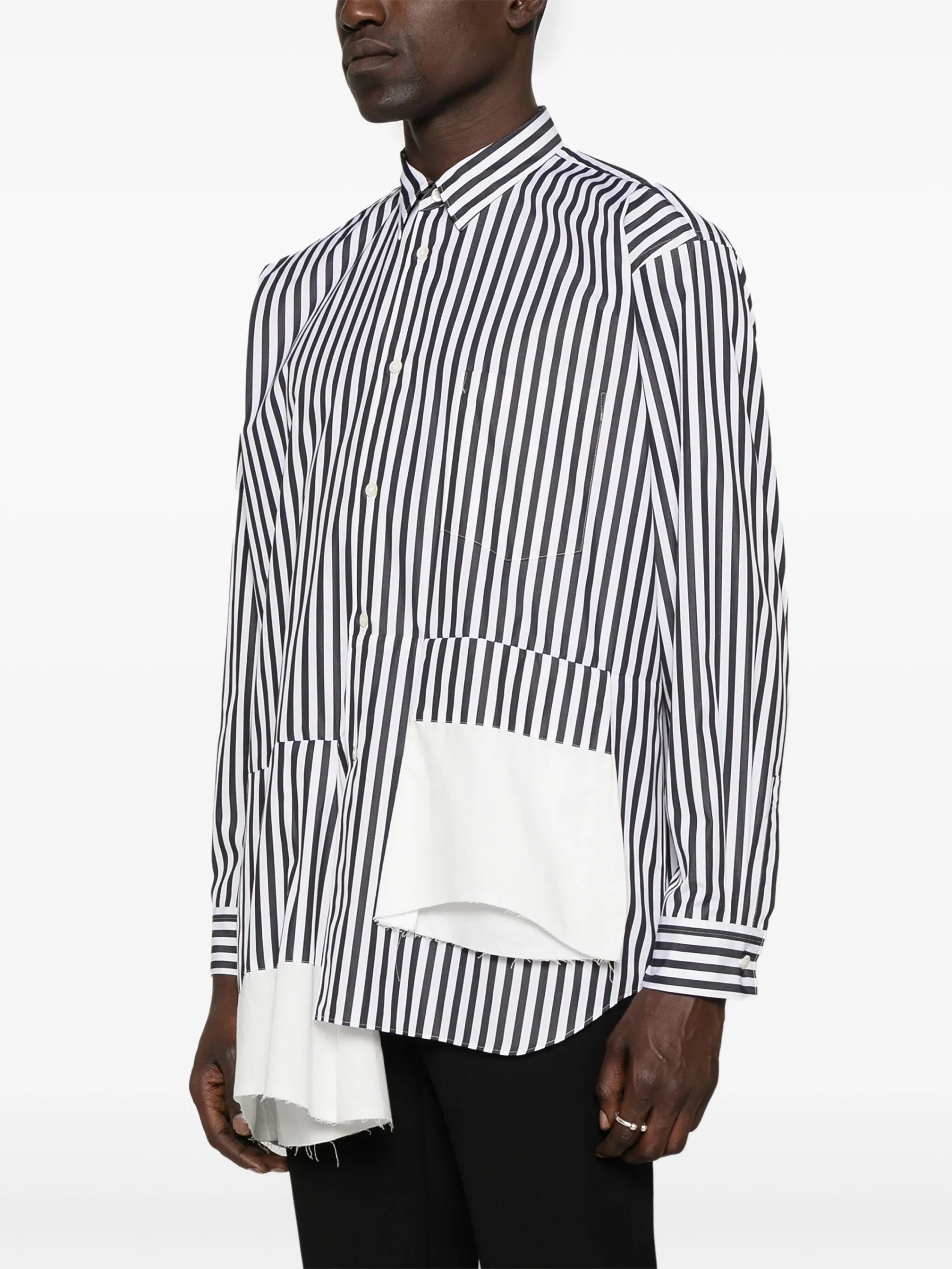 asymmetric striped shirt