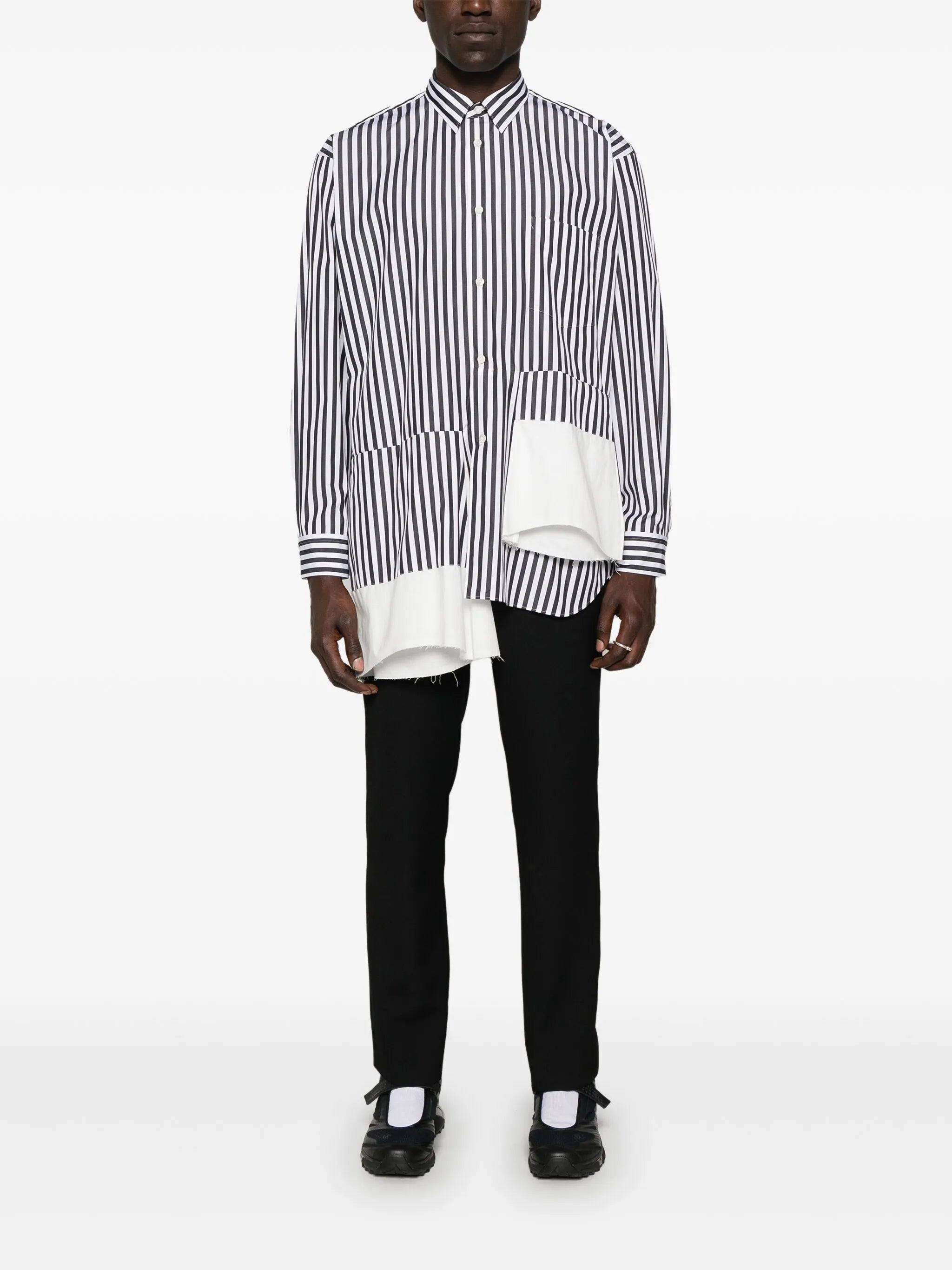 asymmetric striped shirt