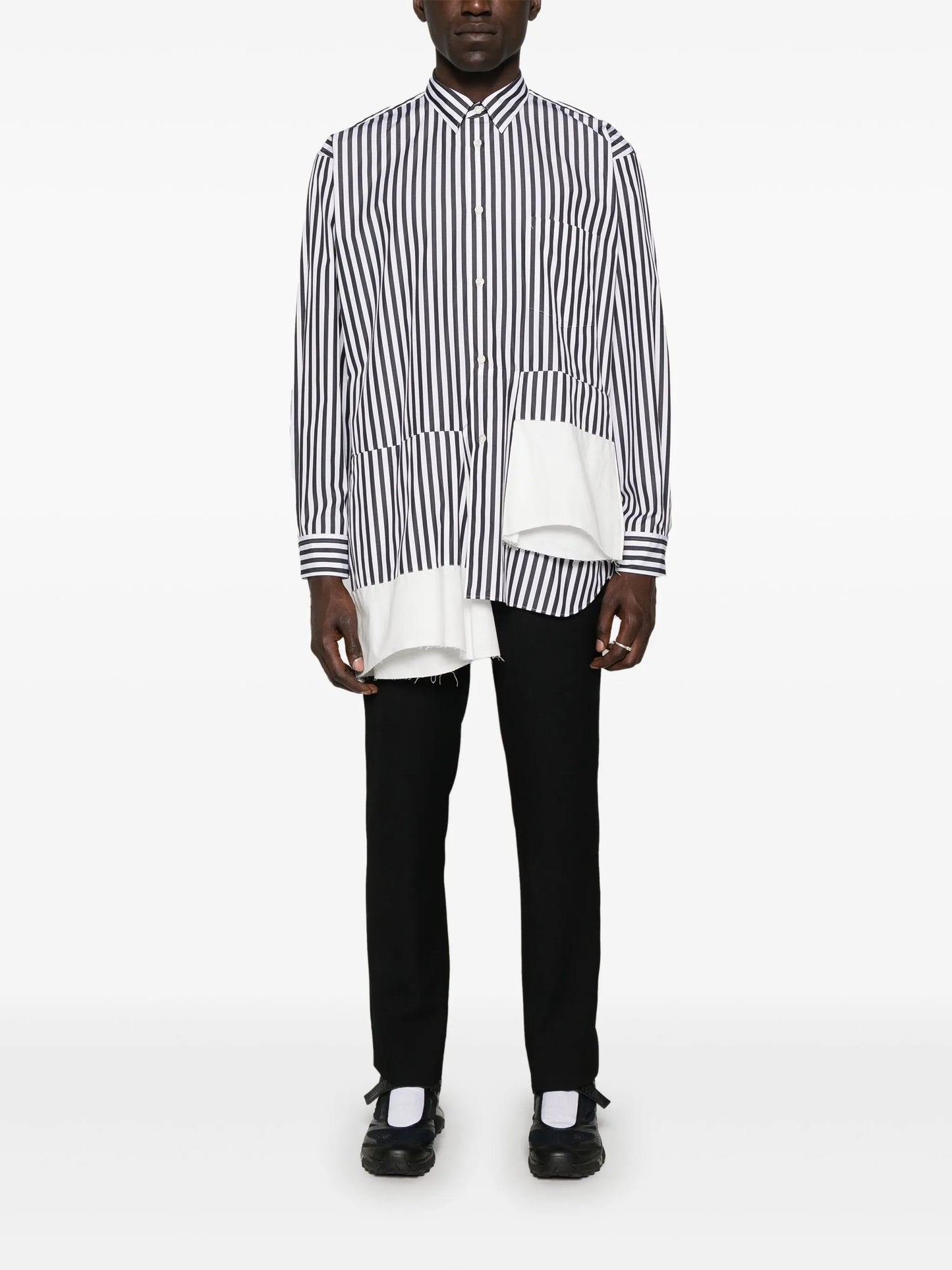 asymmetric striped shirt