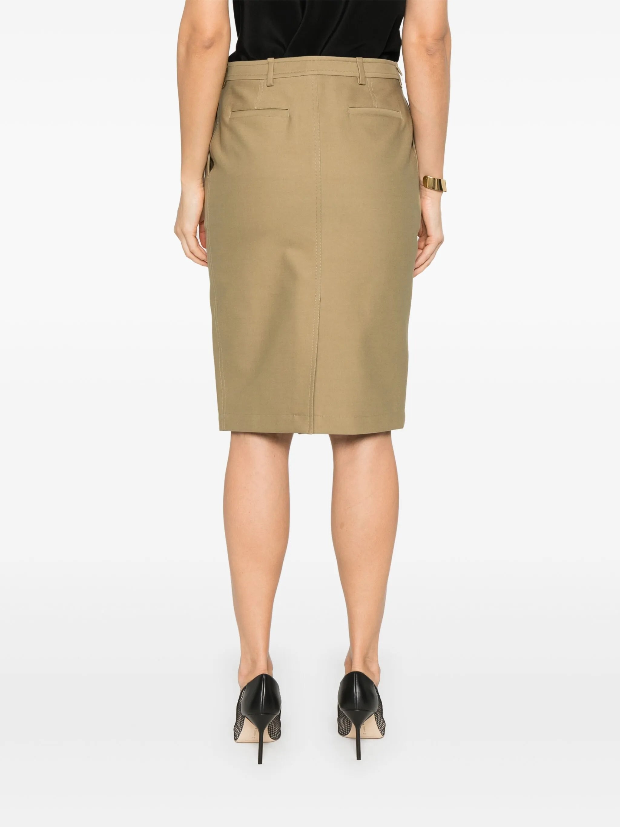 twill midi skirt