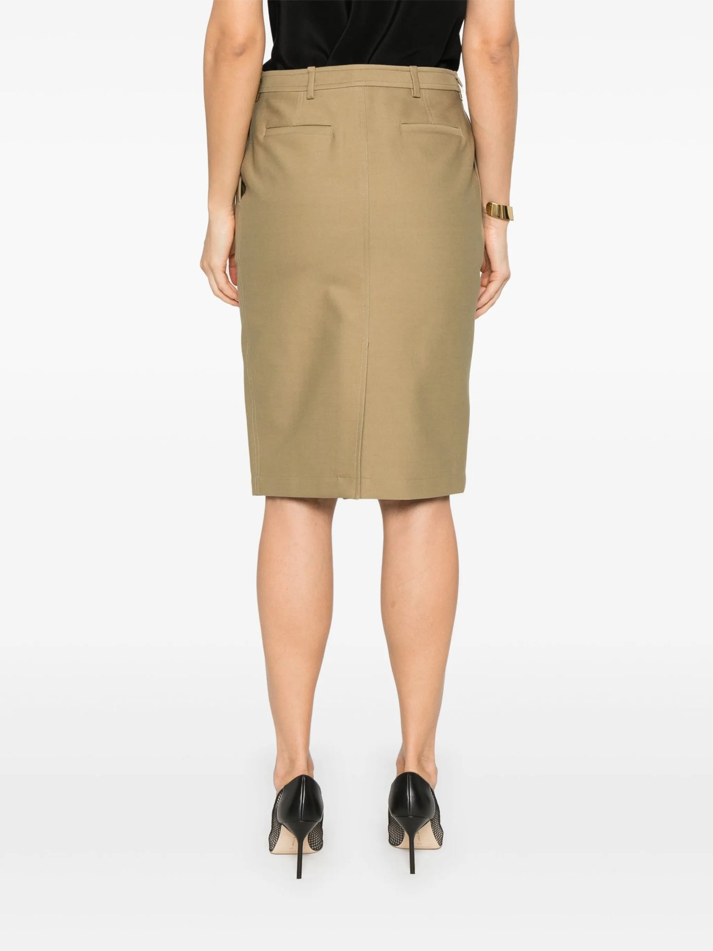 twill midi skirt