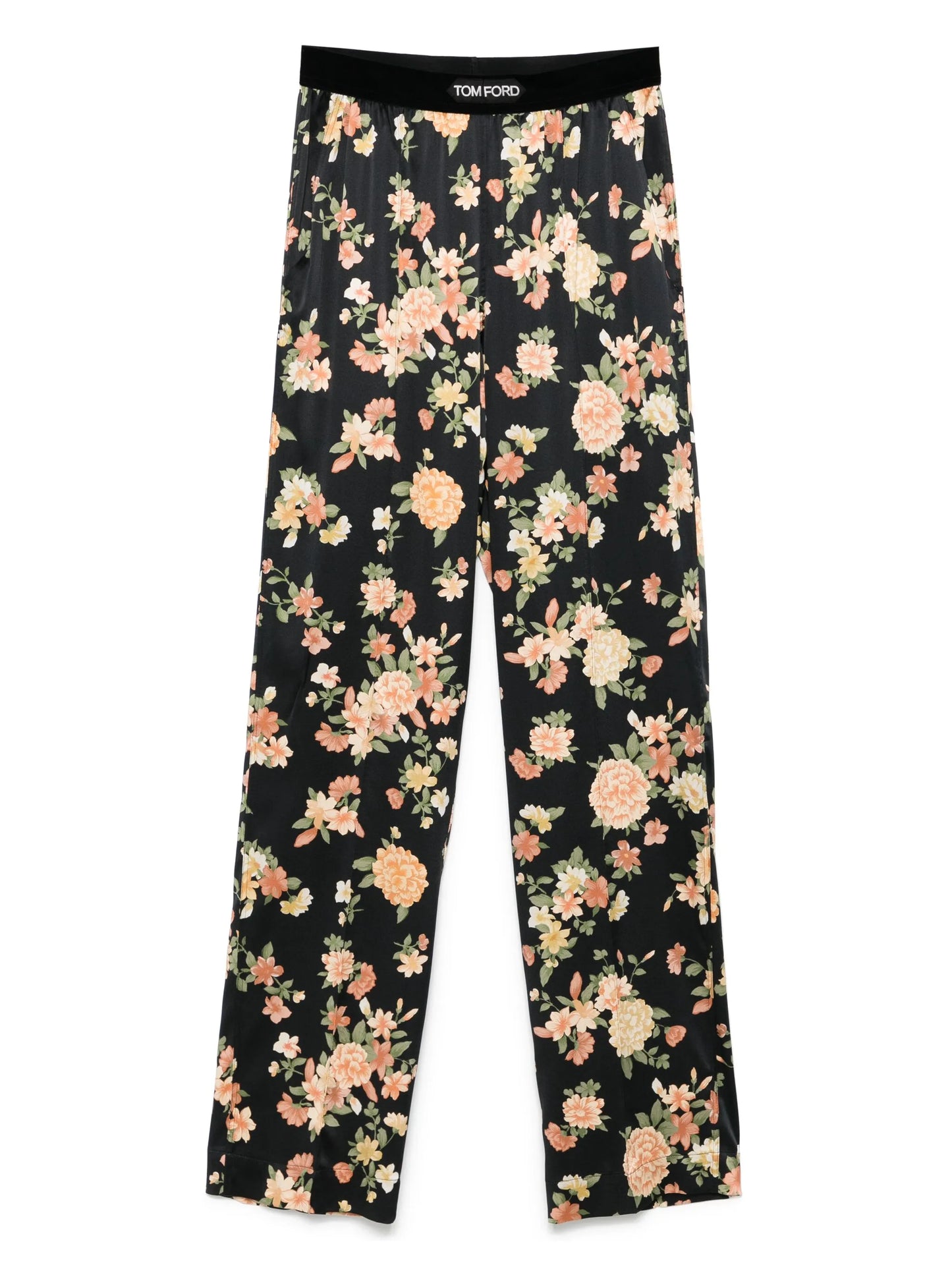 floral-print pajama pants