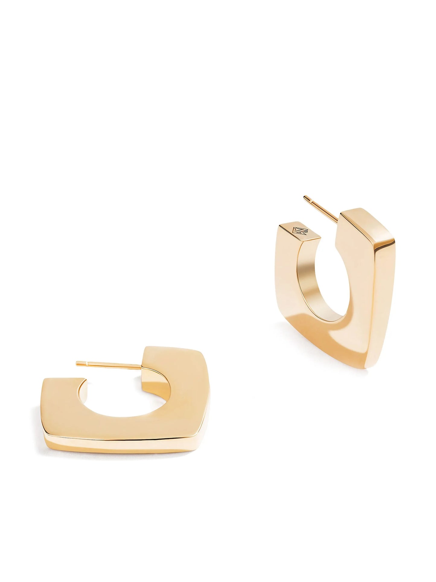 18kt yellow gold Quadro hoop earrings