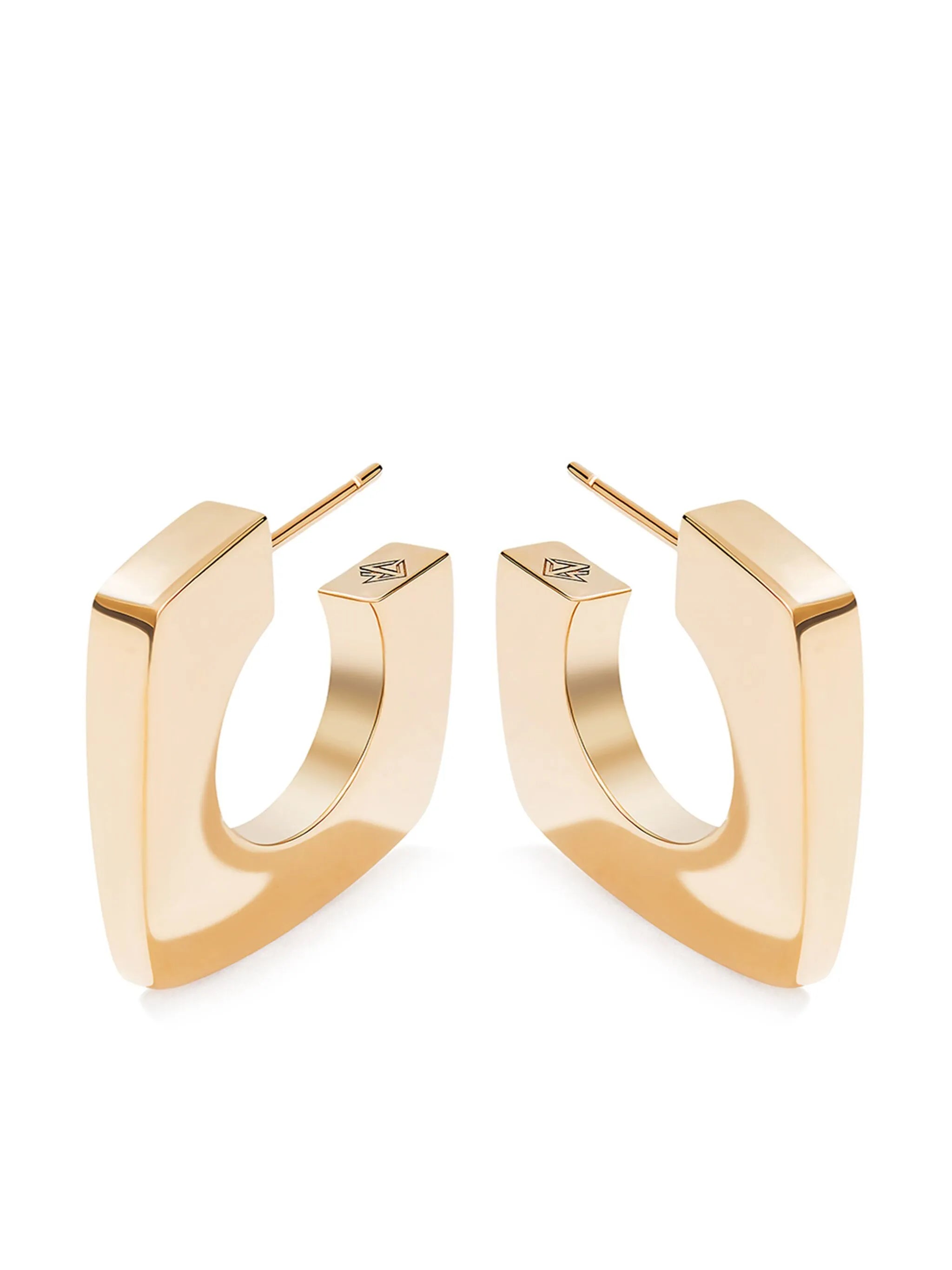 18kt yellow gold Quadro hoop earrings