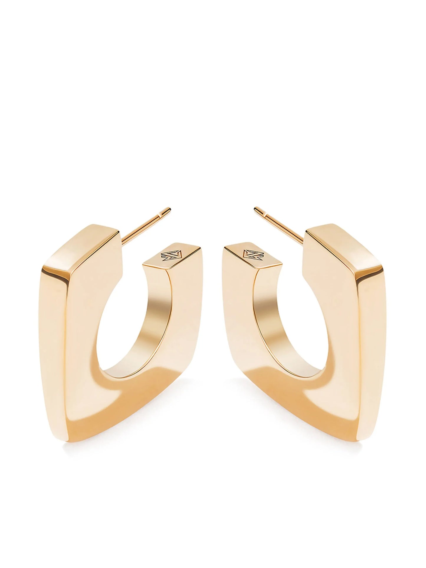 18kt yellow gold Quadro hoop earrings