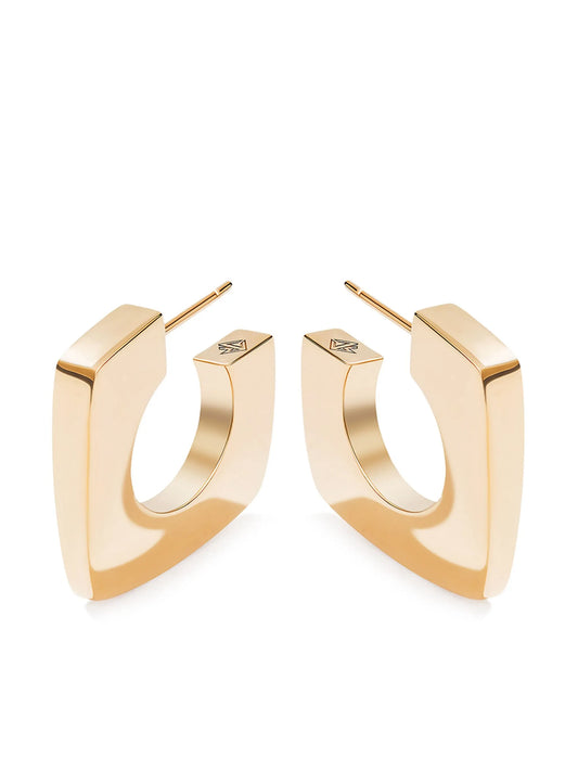 18kt yellow gold Quadro hoop earrings