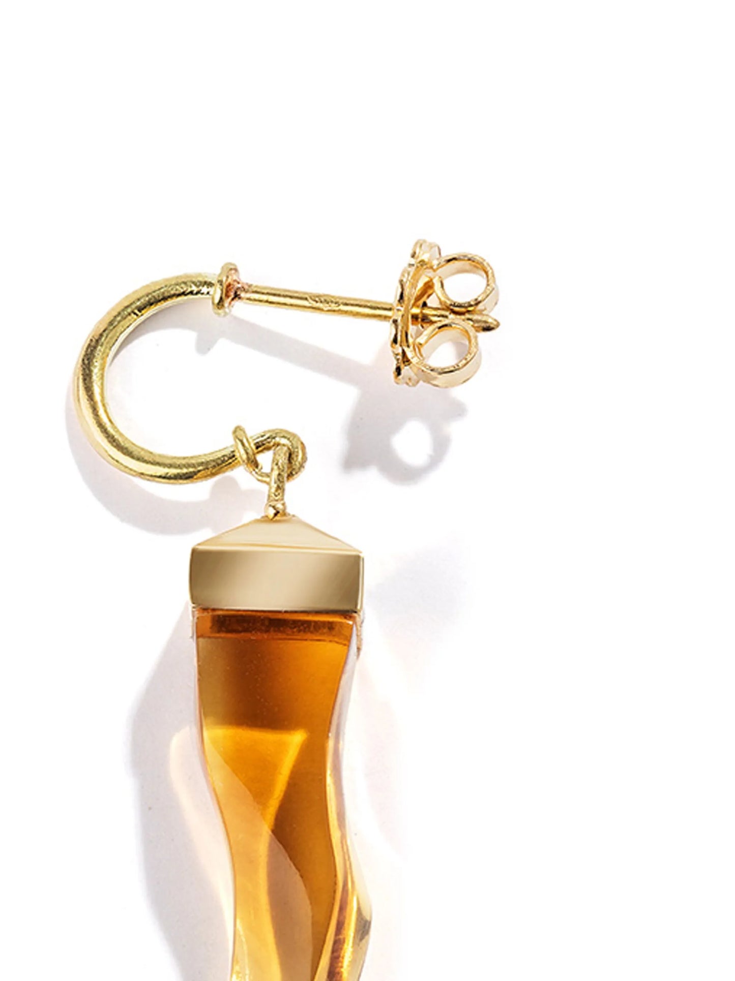 18kt yellow gold Cornicello citrine earrings