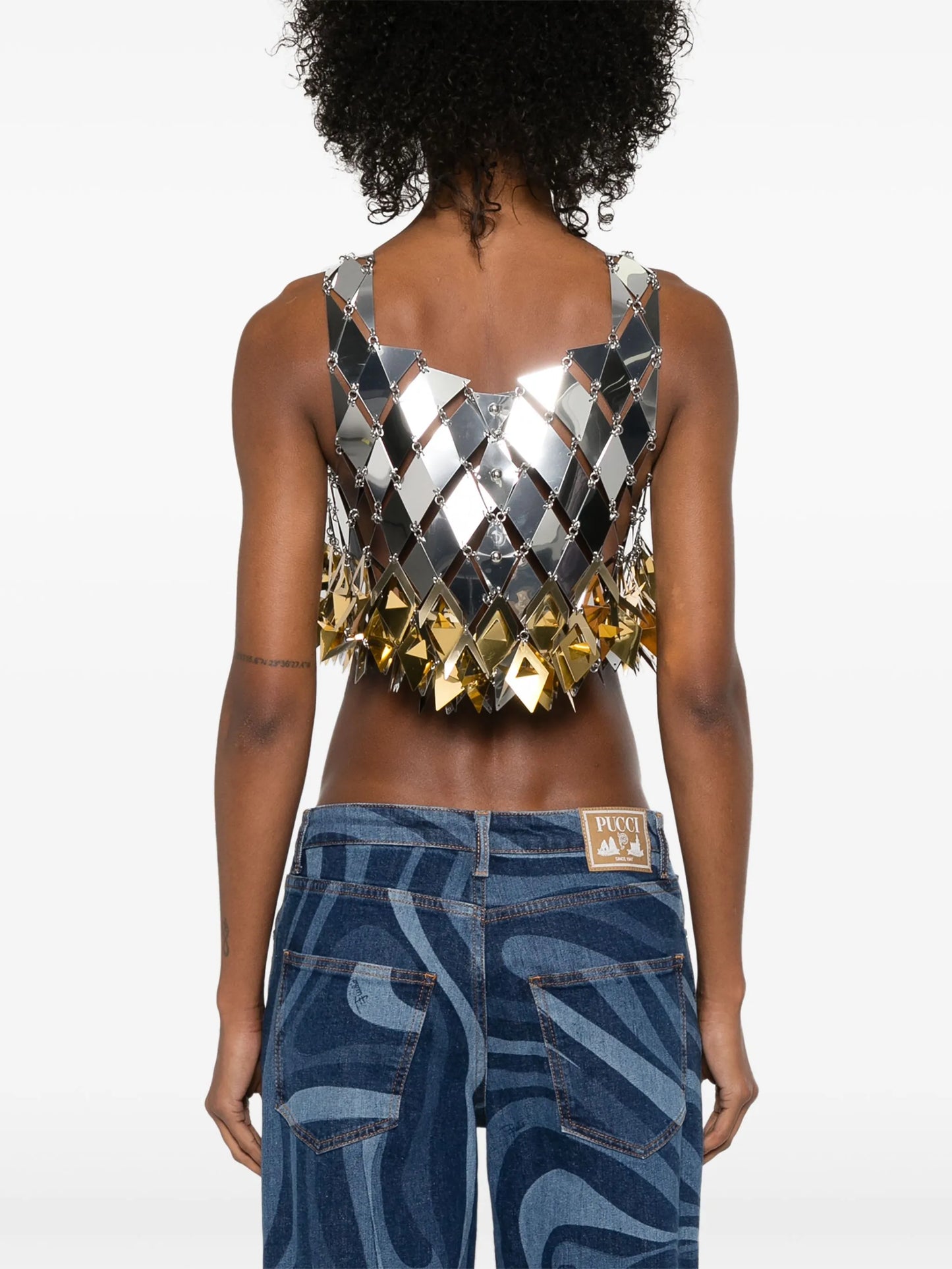 spikey-fringe crop top