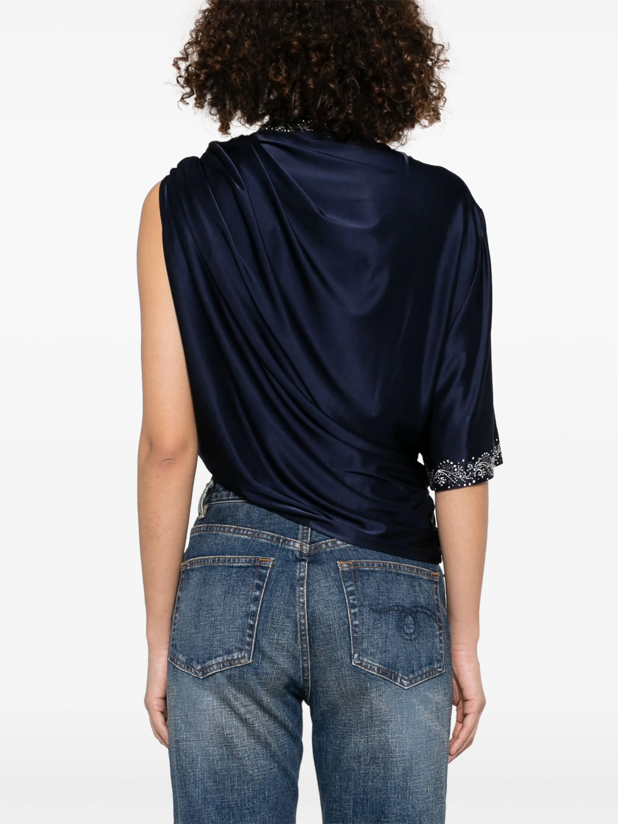 buckle-detail draped top