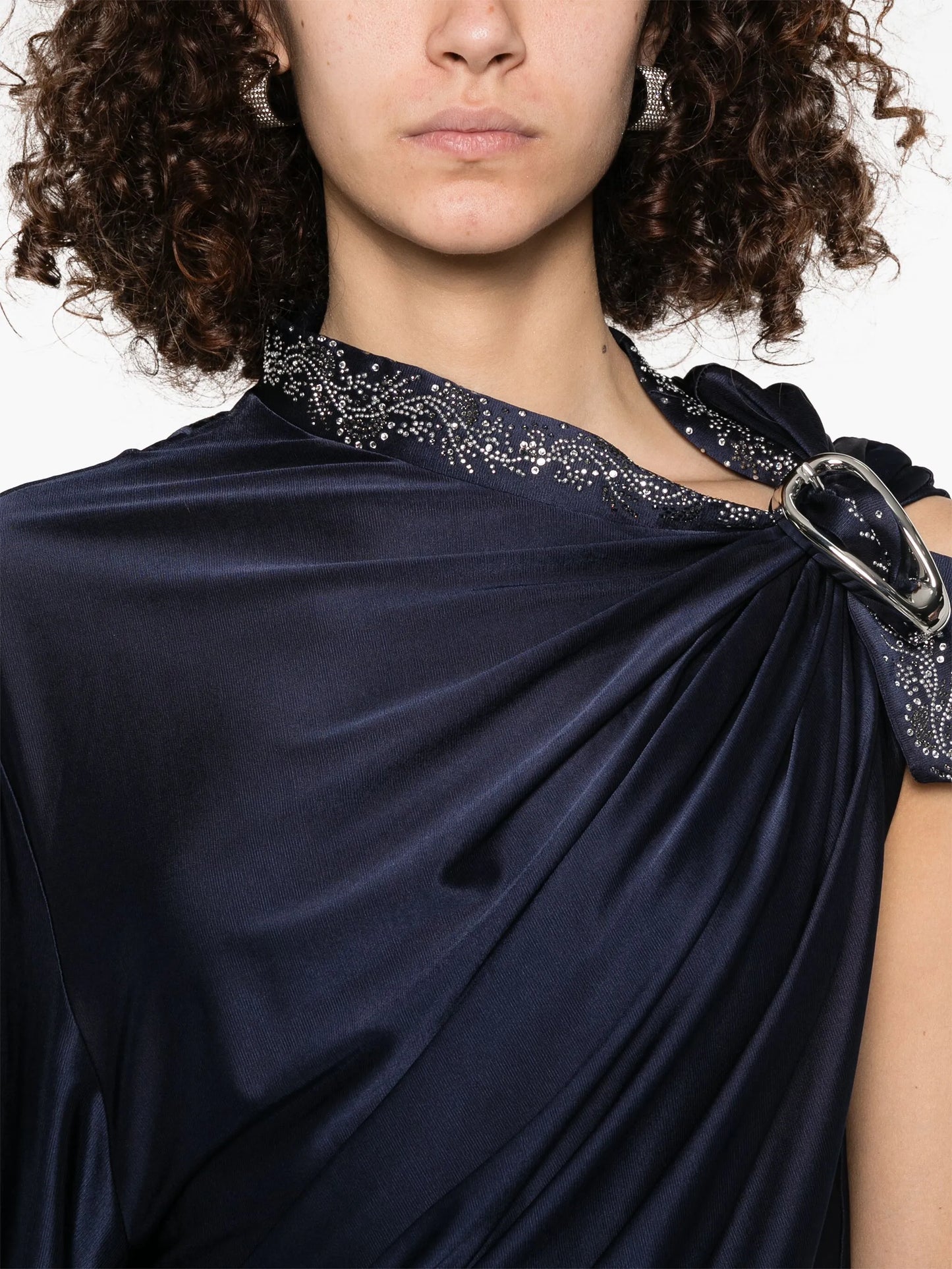 buckle-detail draped top