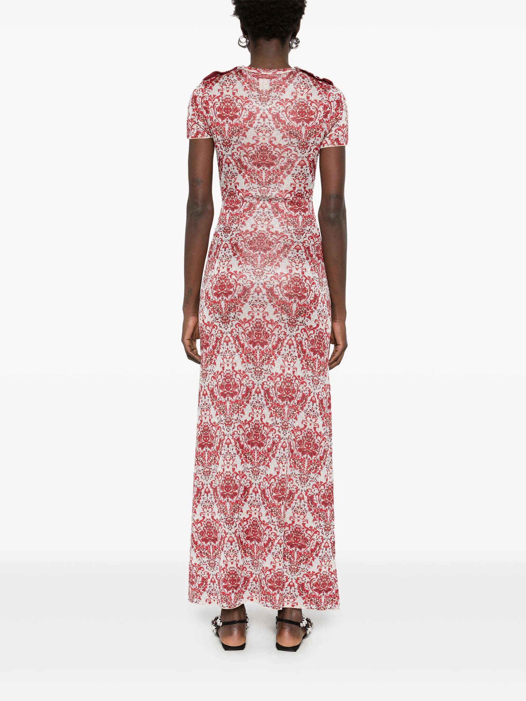 paisley jacquard knitted maxi dress