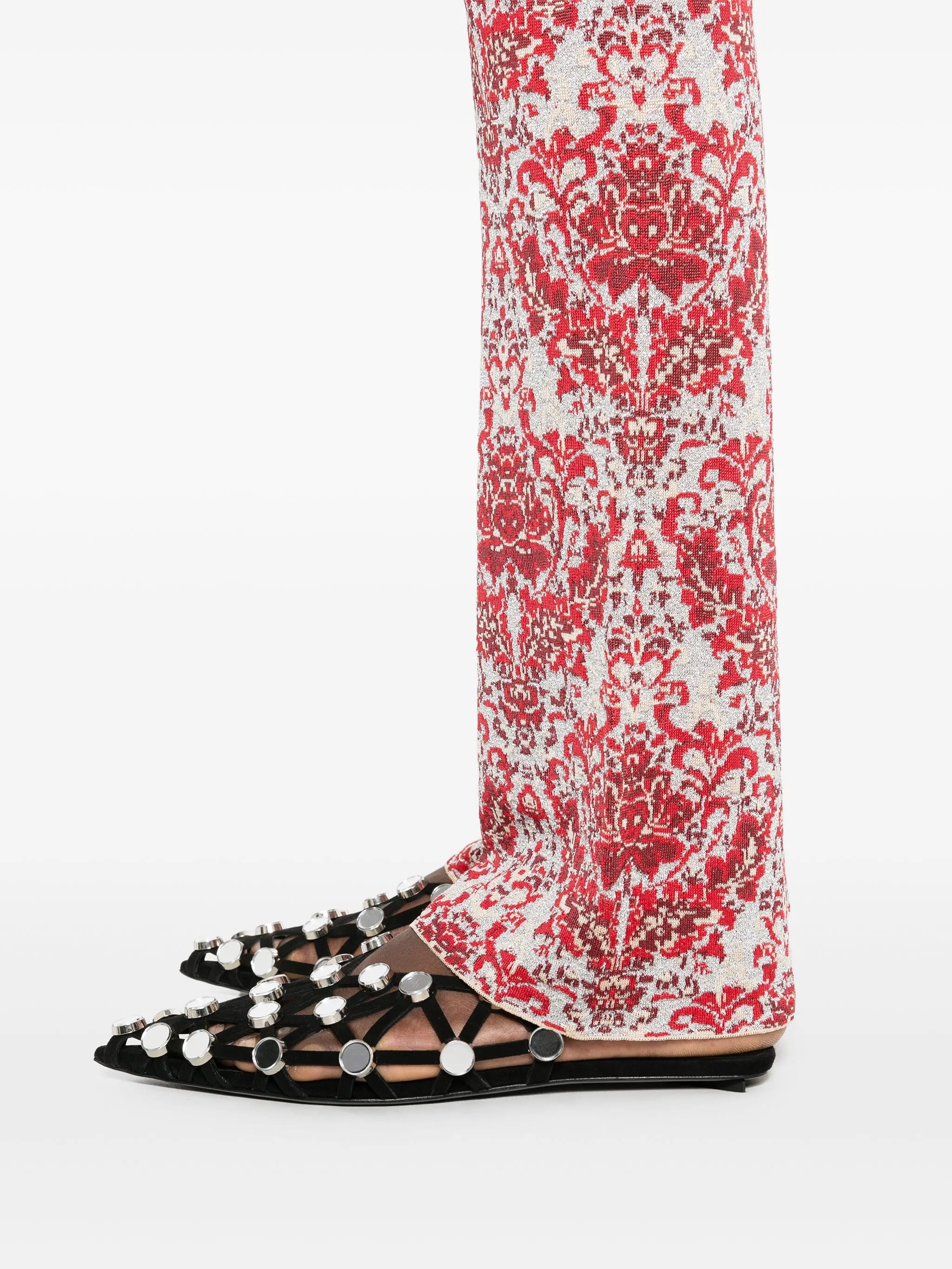 paisley jacquard slim trousers