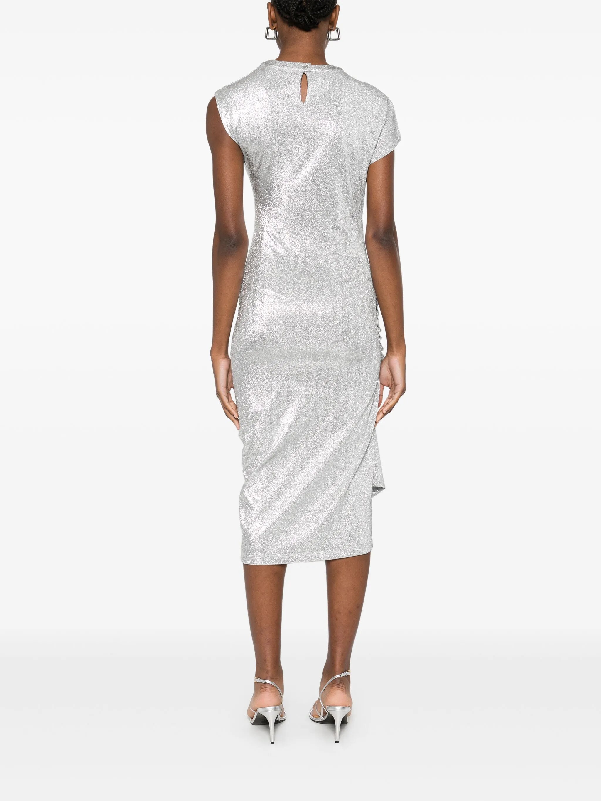 draped asymmetric mini dress