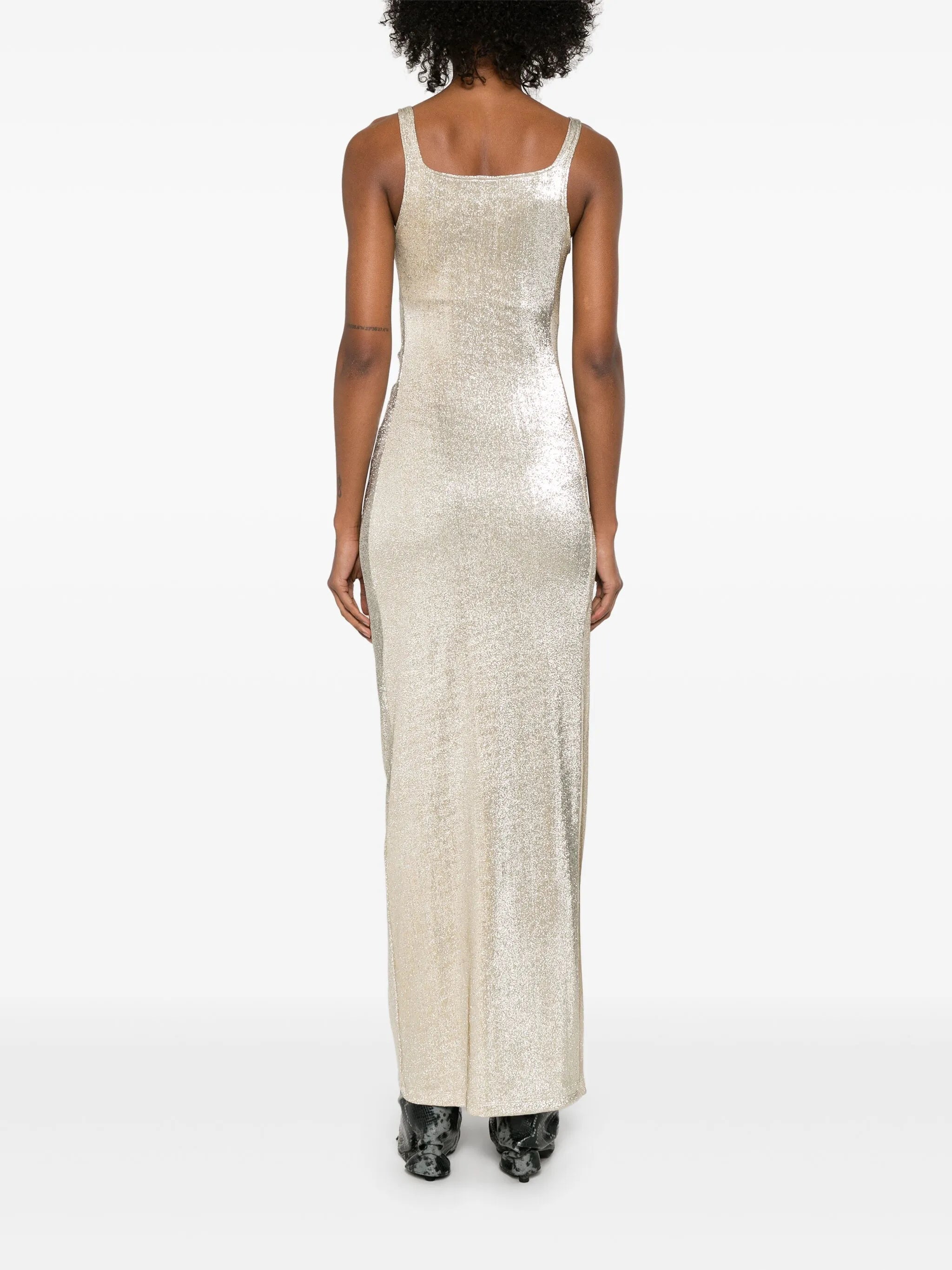 draped jersey midi dress - Thumbnail 4