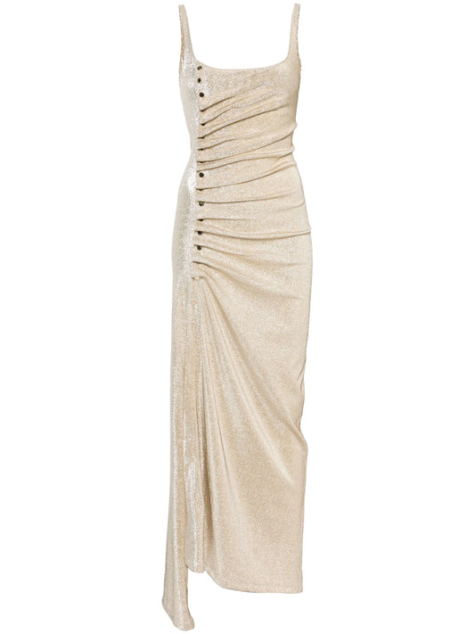 draped jersey midi dress