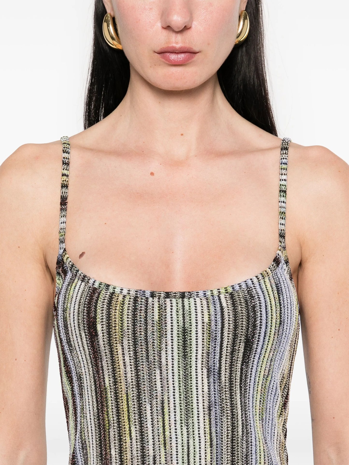 striped lurex dress