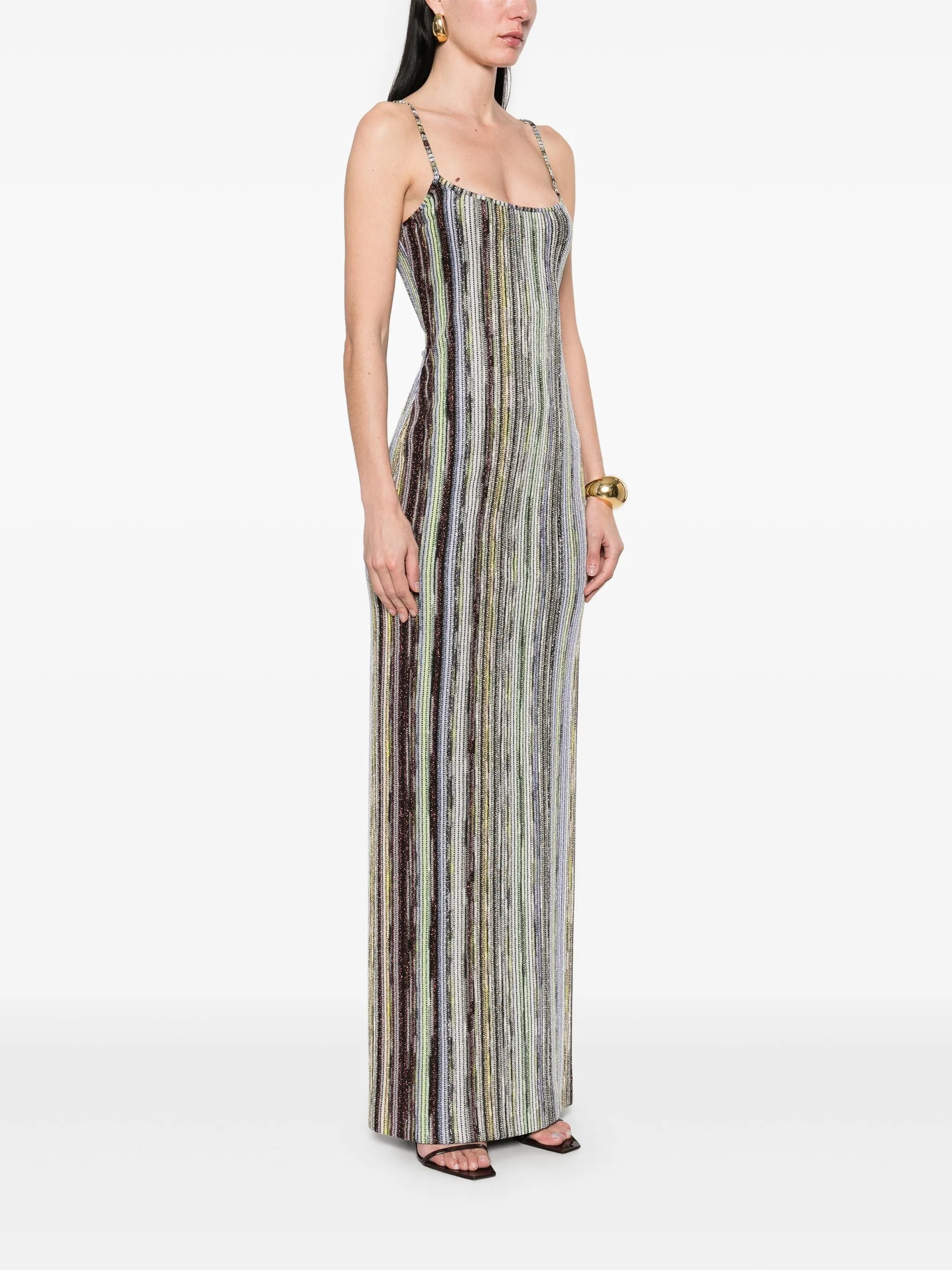 striped lurex dress