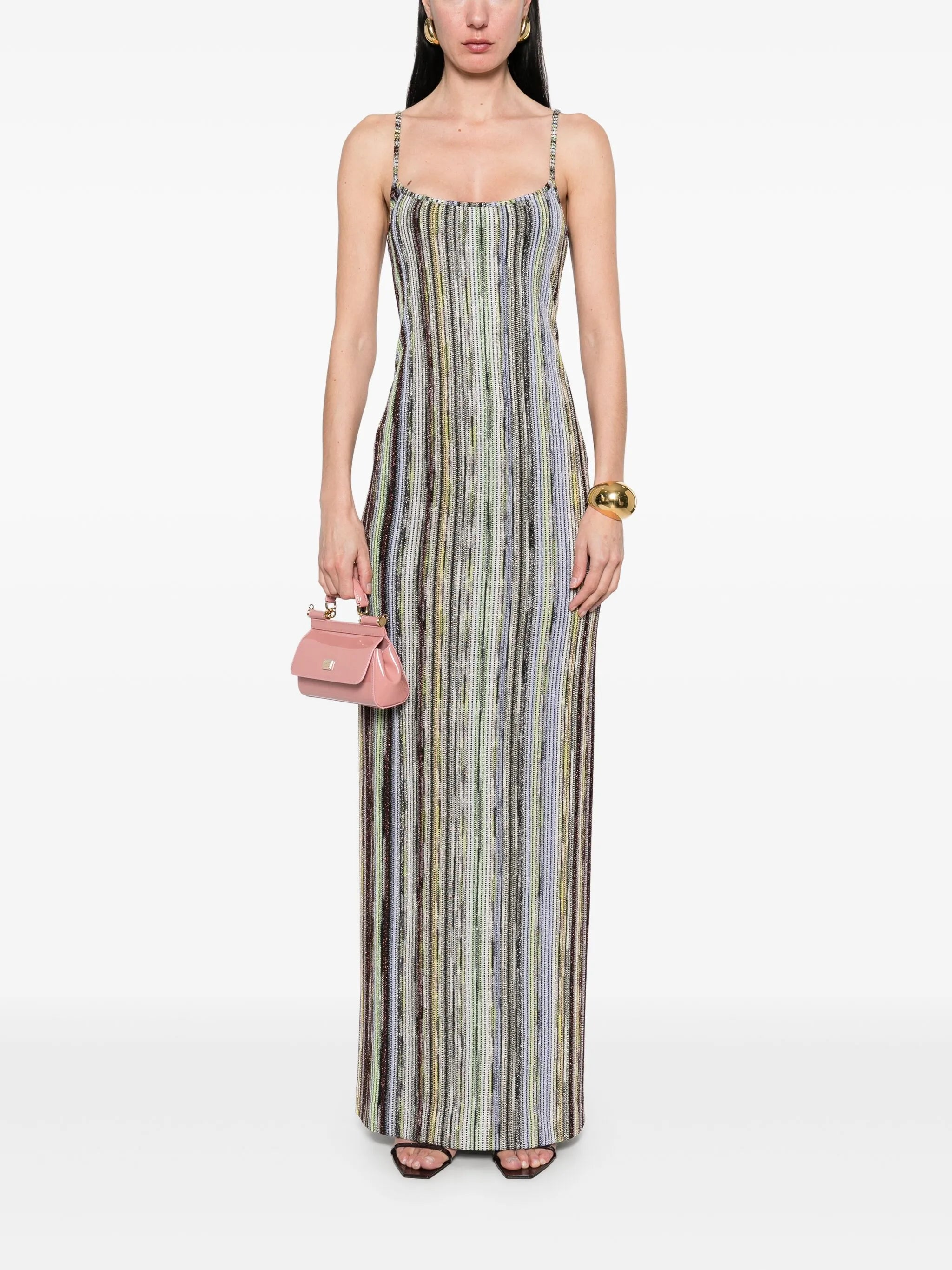 striped lurex dress