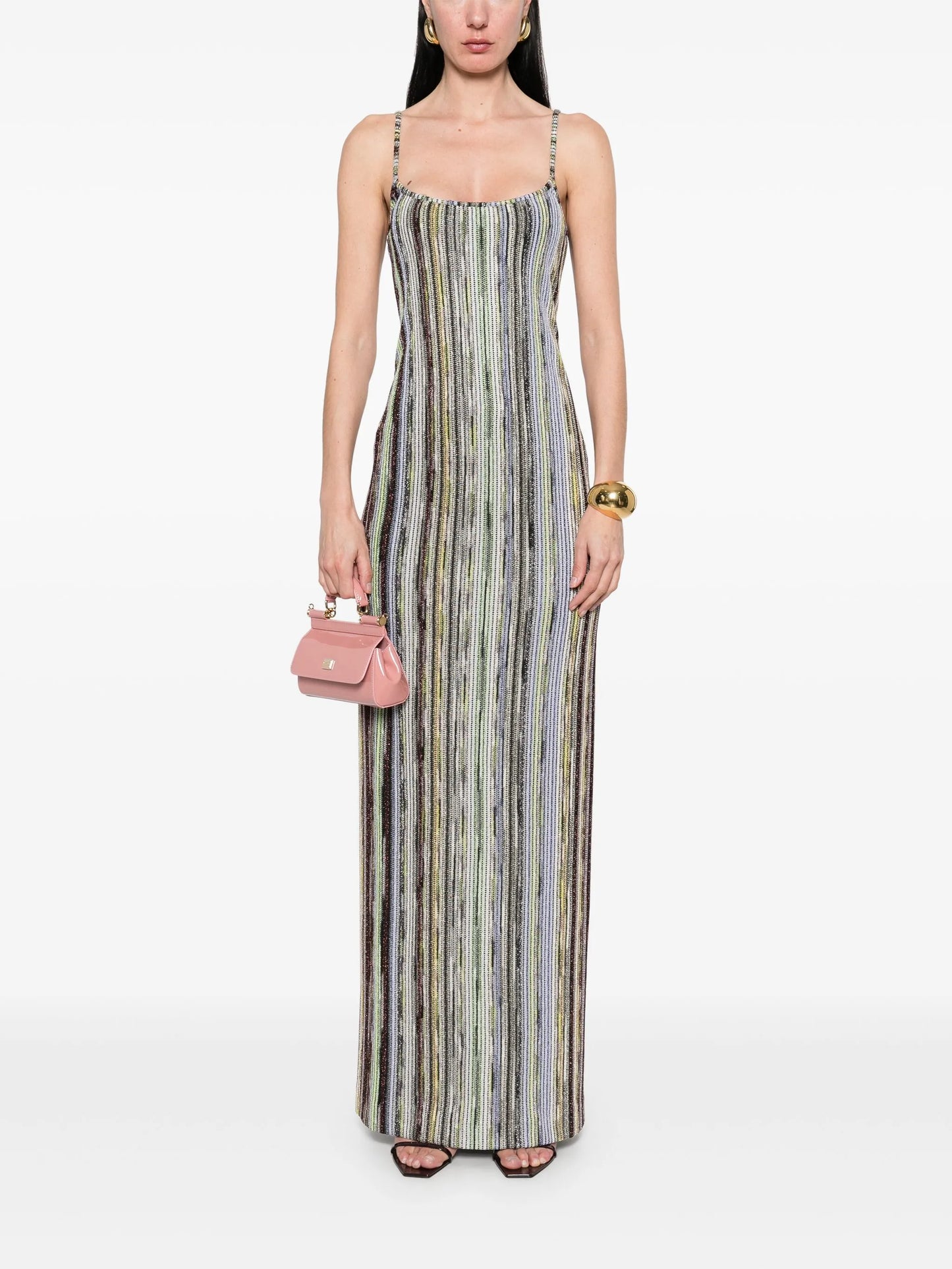 striped lurex dress