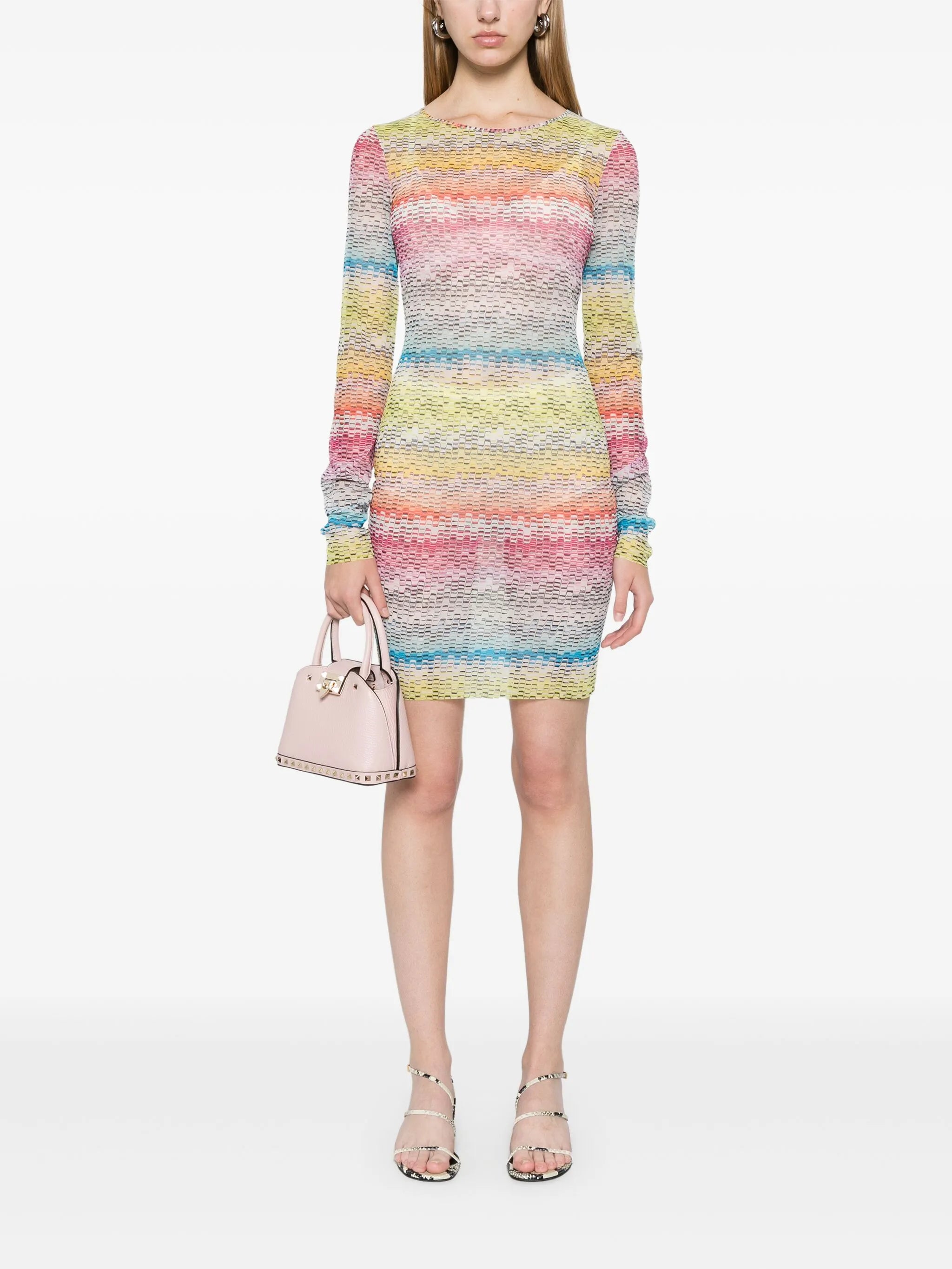 zigzag-print mini dress