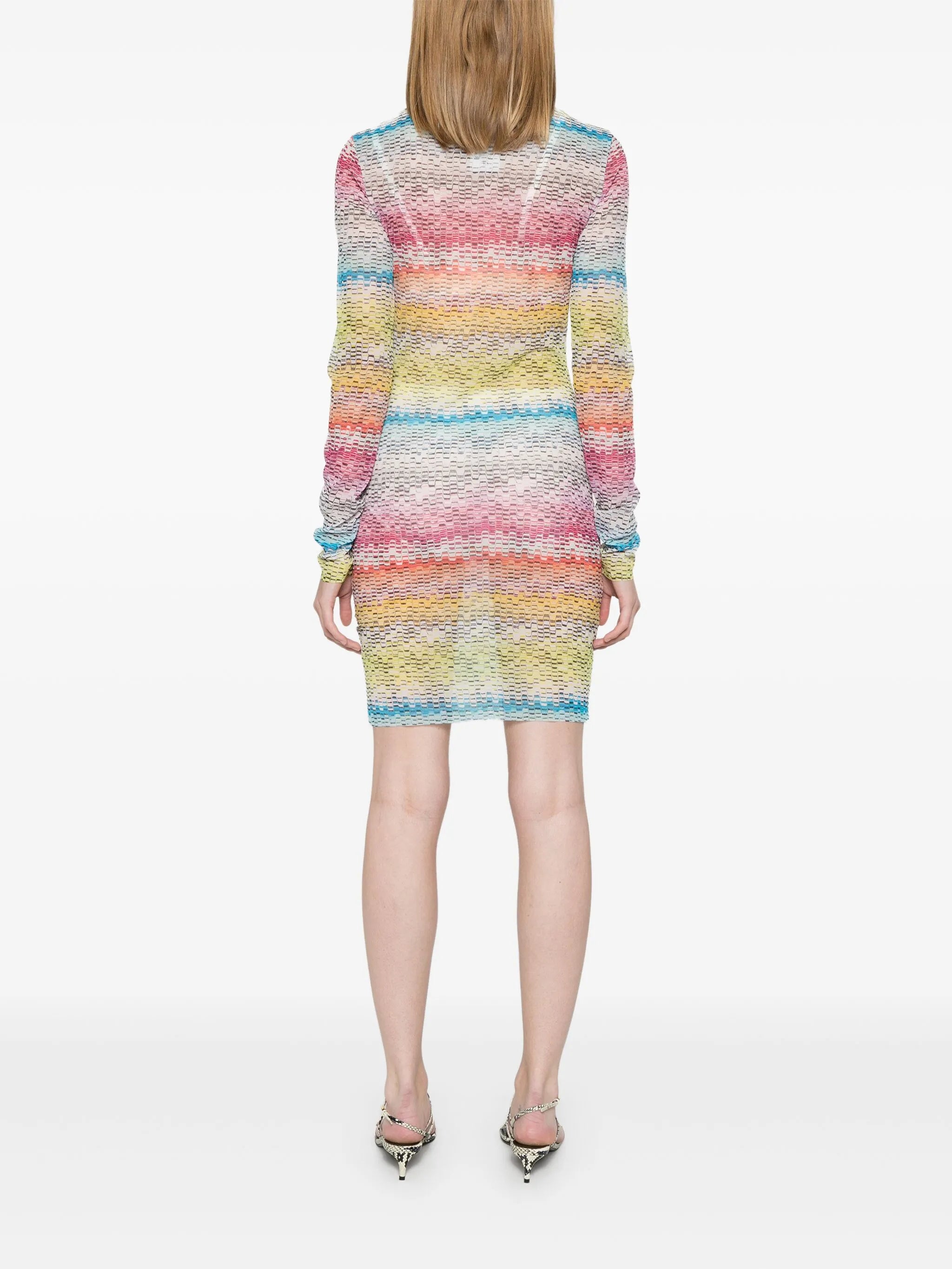 zigzag-print mini dress