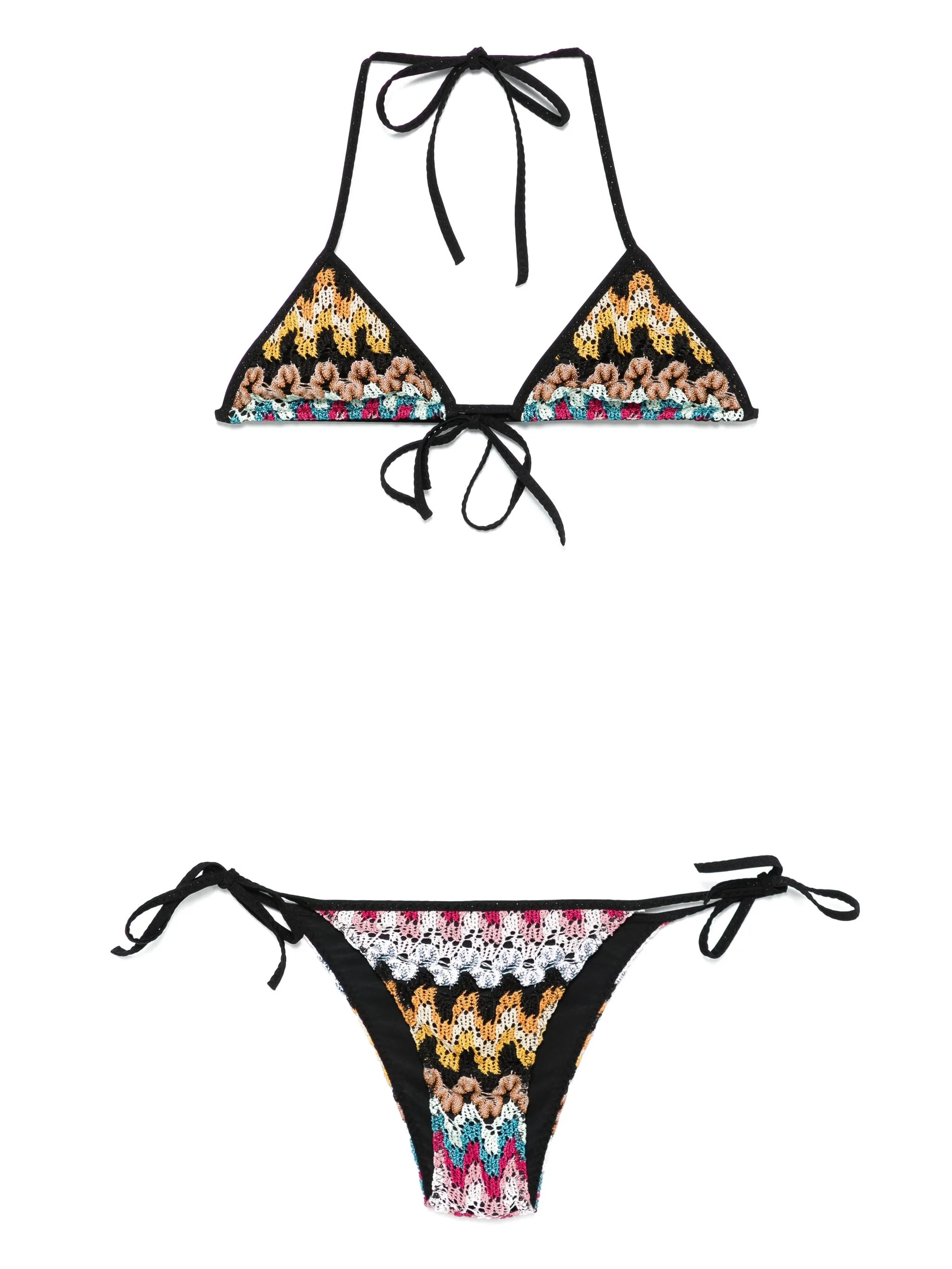 crochet-knit bikini set