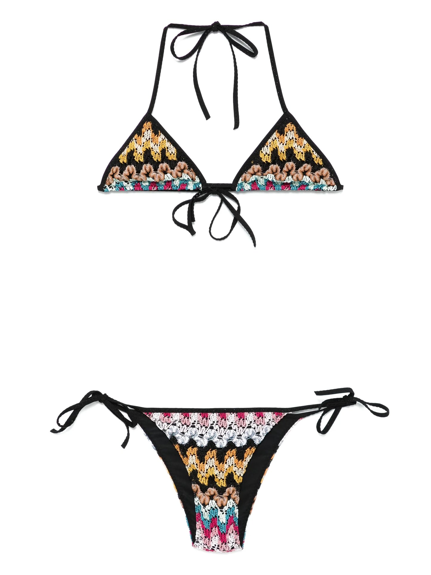 crochet-knit bikini set