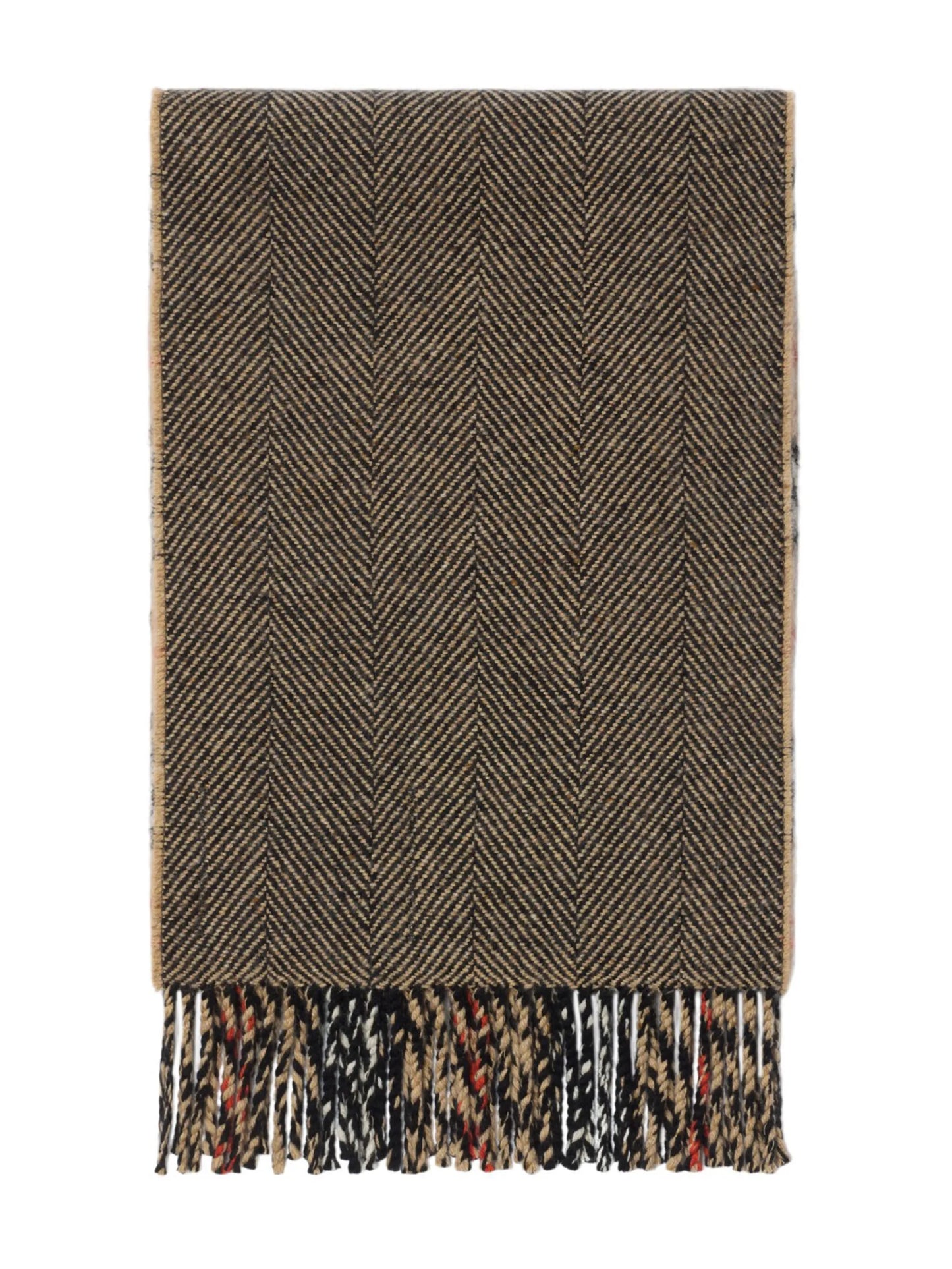 reversible checked cashmere scarf