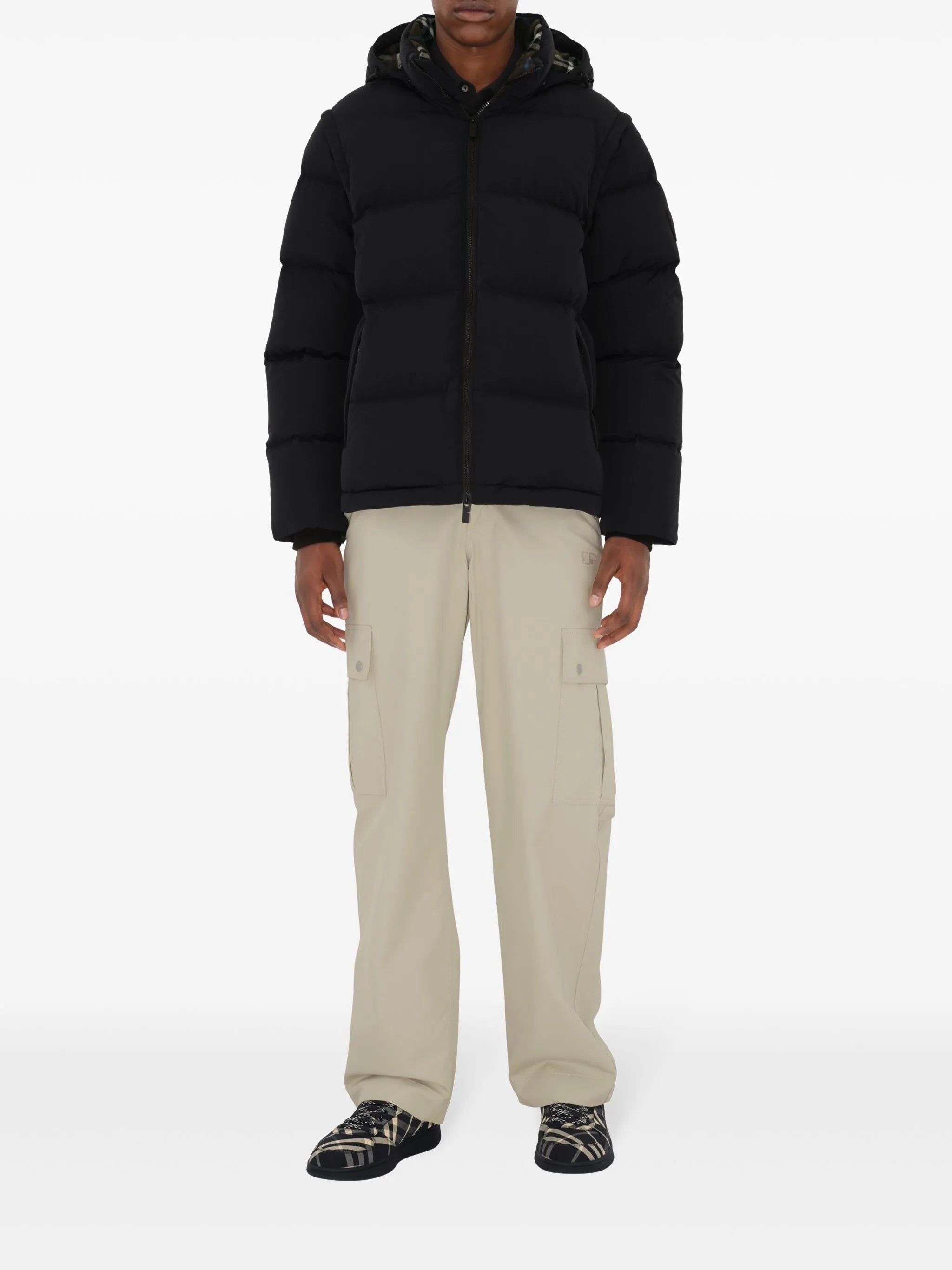 detachable-sleeve padded jacket