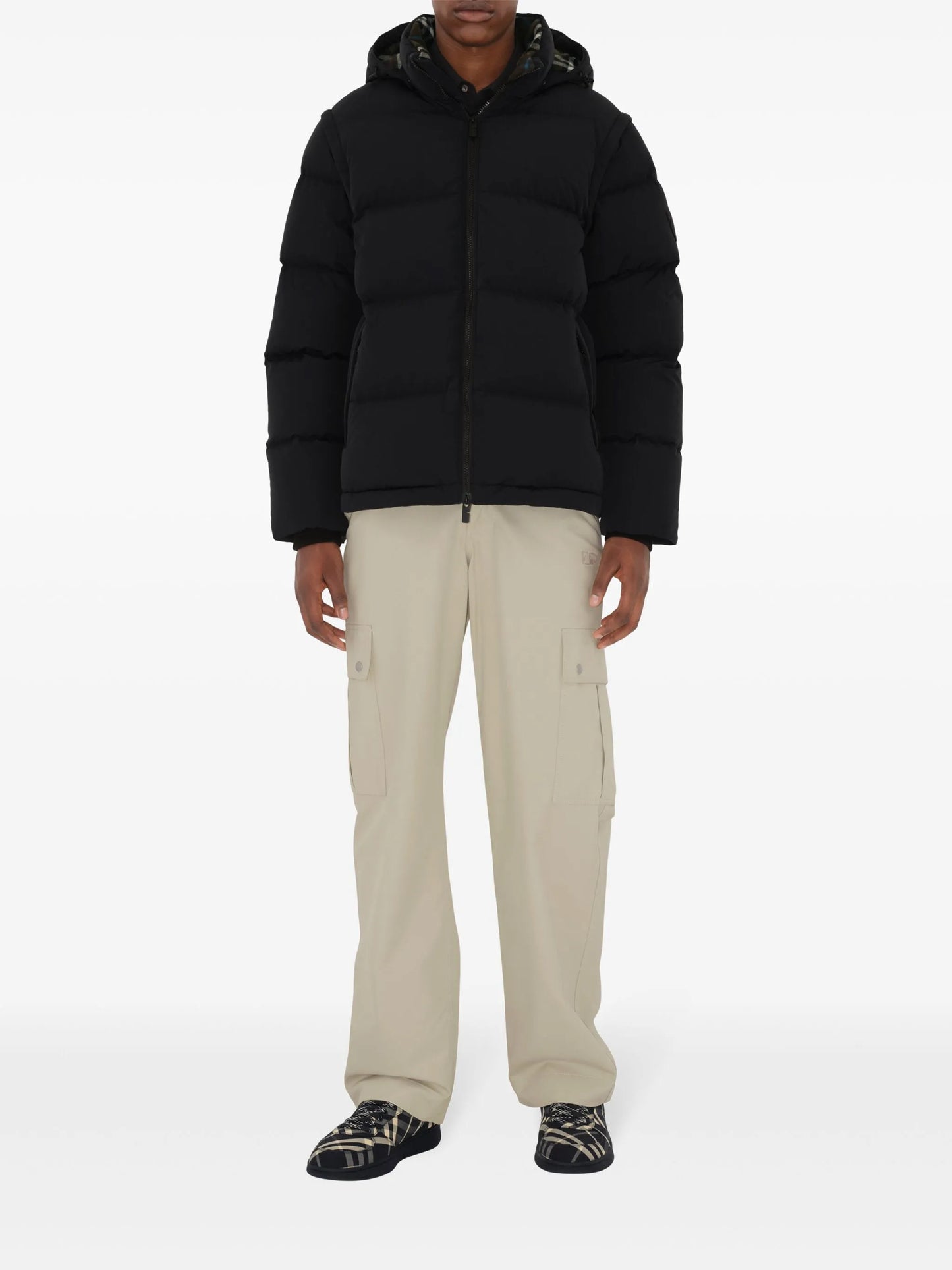 detachable-sleeve padded jacket