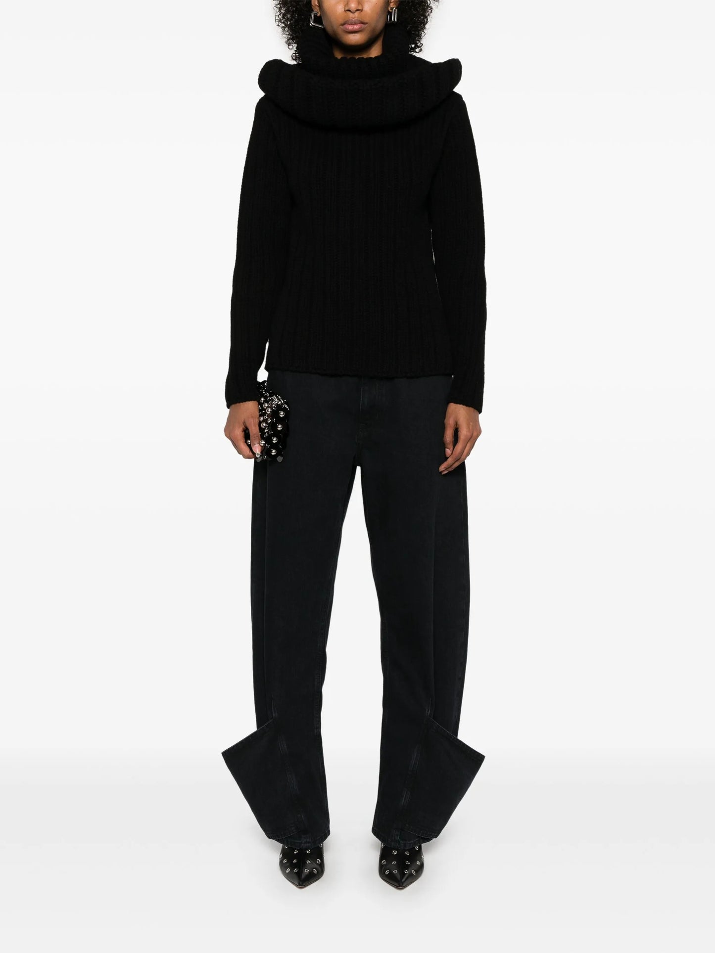 chunky ribbed knit sweater