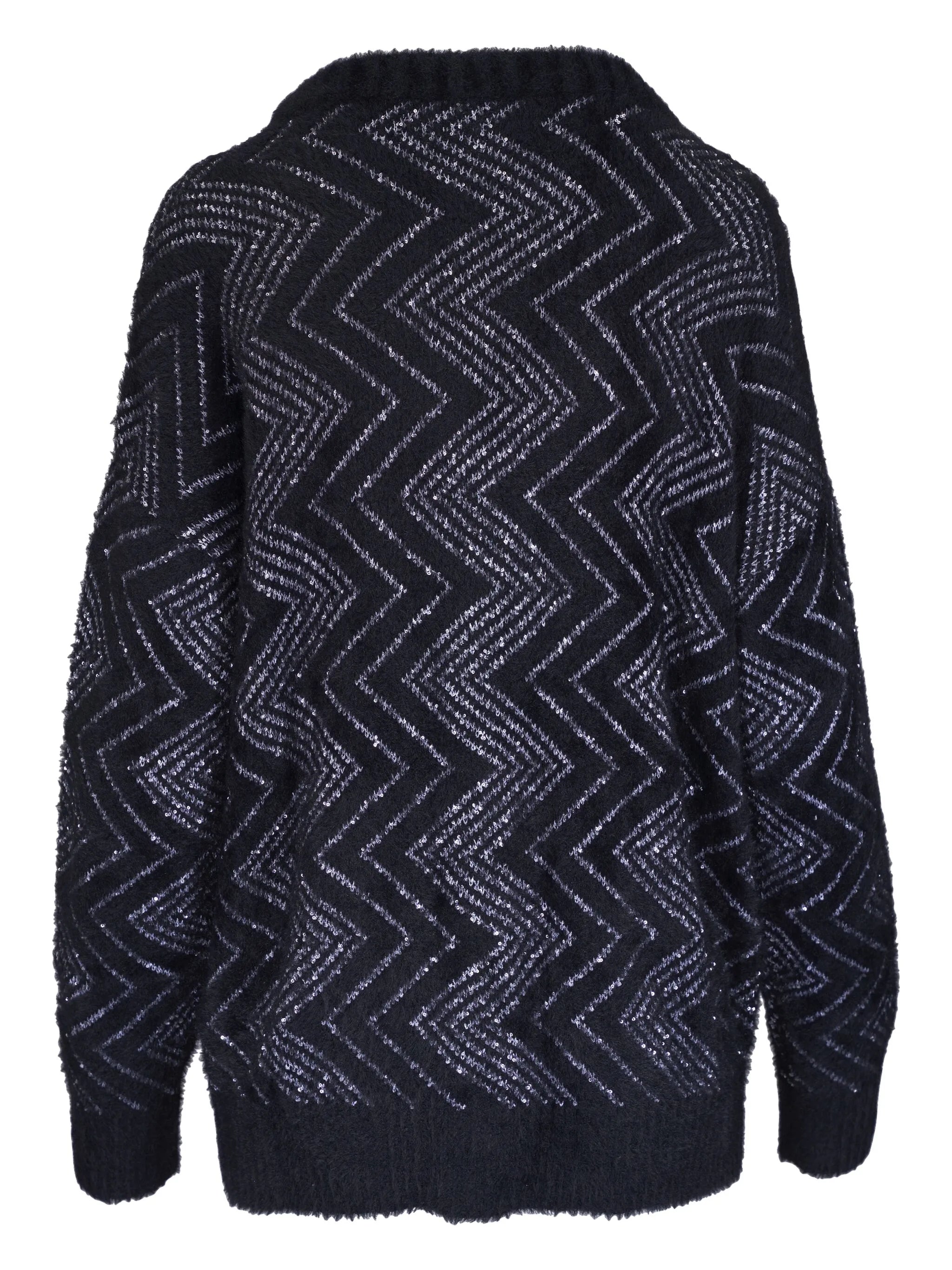 zigzag-woven buttoned cardigan
