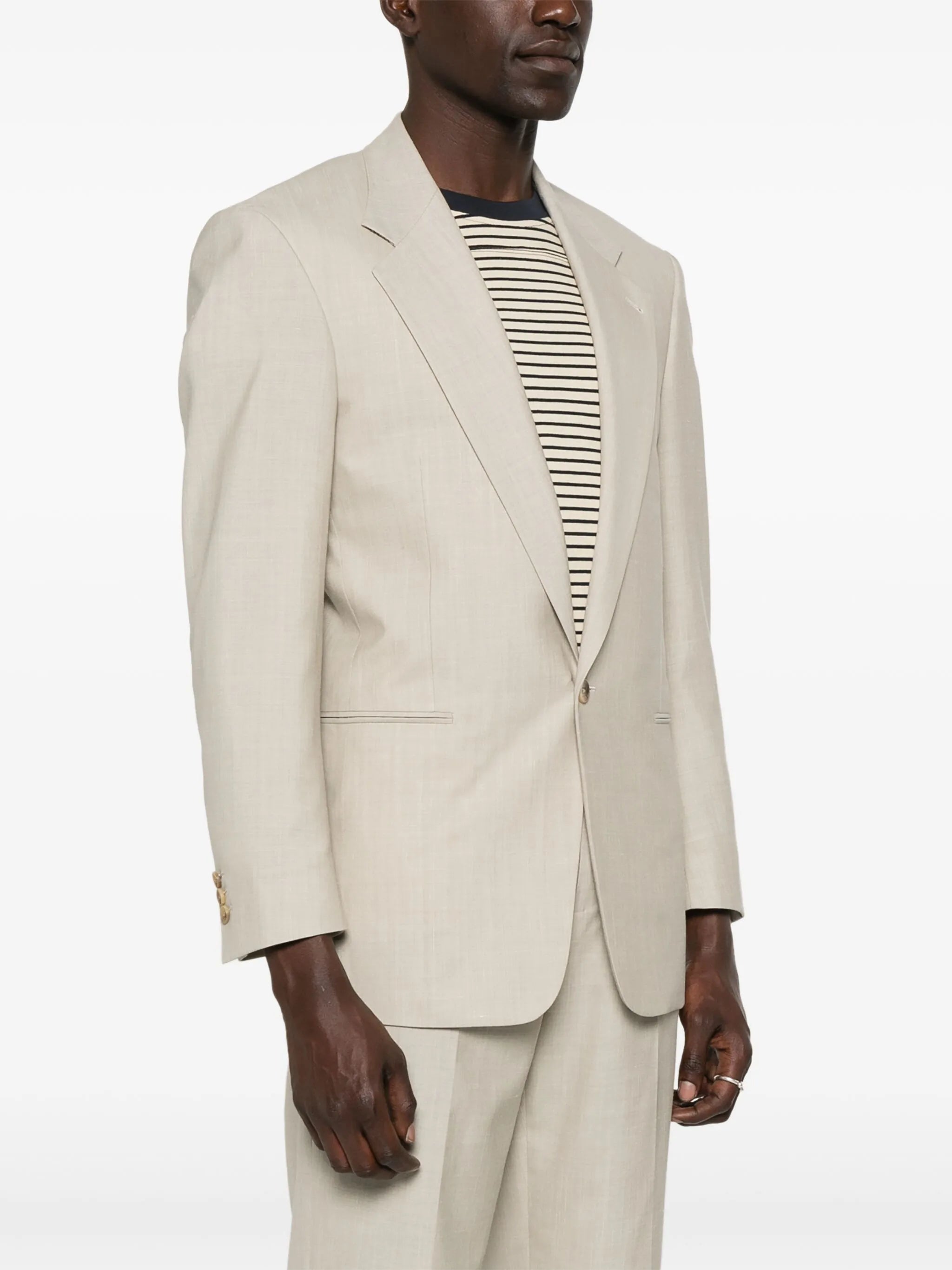 slub-texture blazer