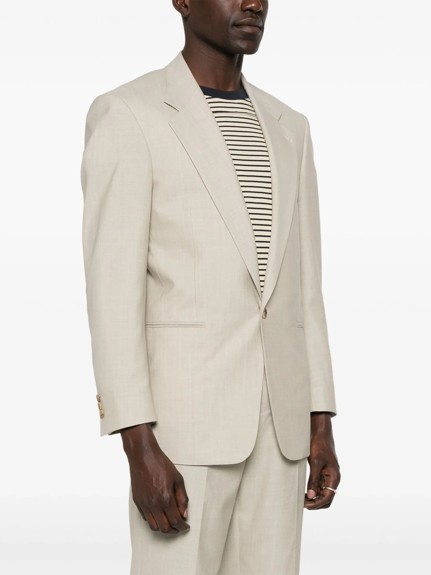 slub-texture blazer