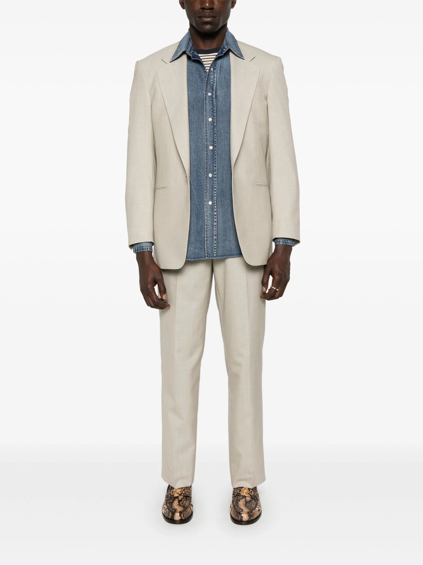 slub-texture blazer