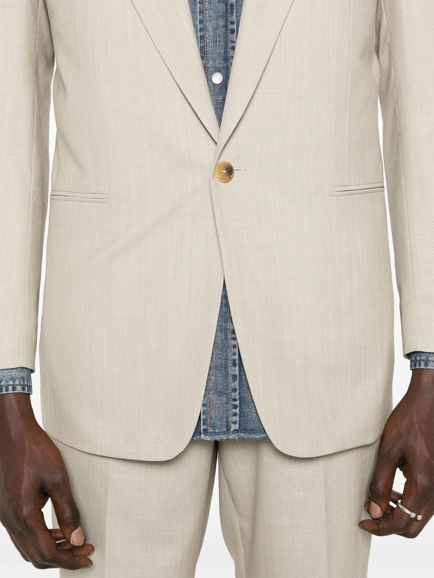 slub-texture blazer