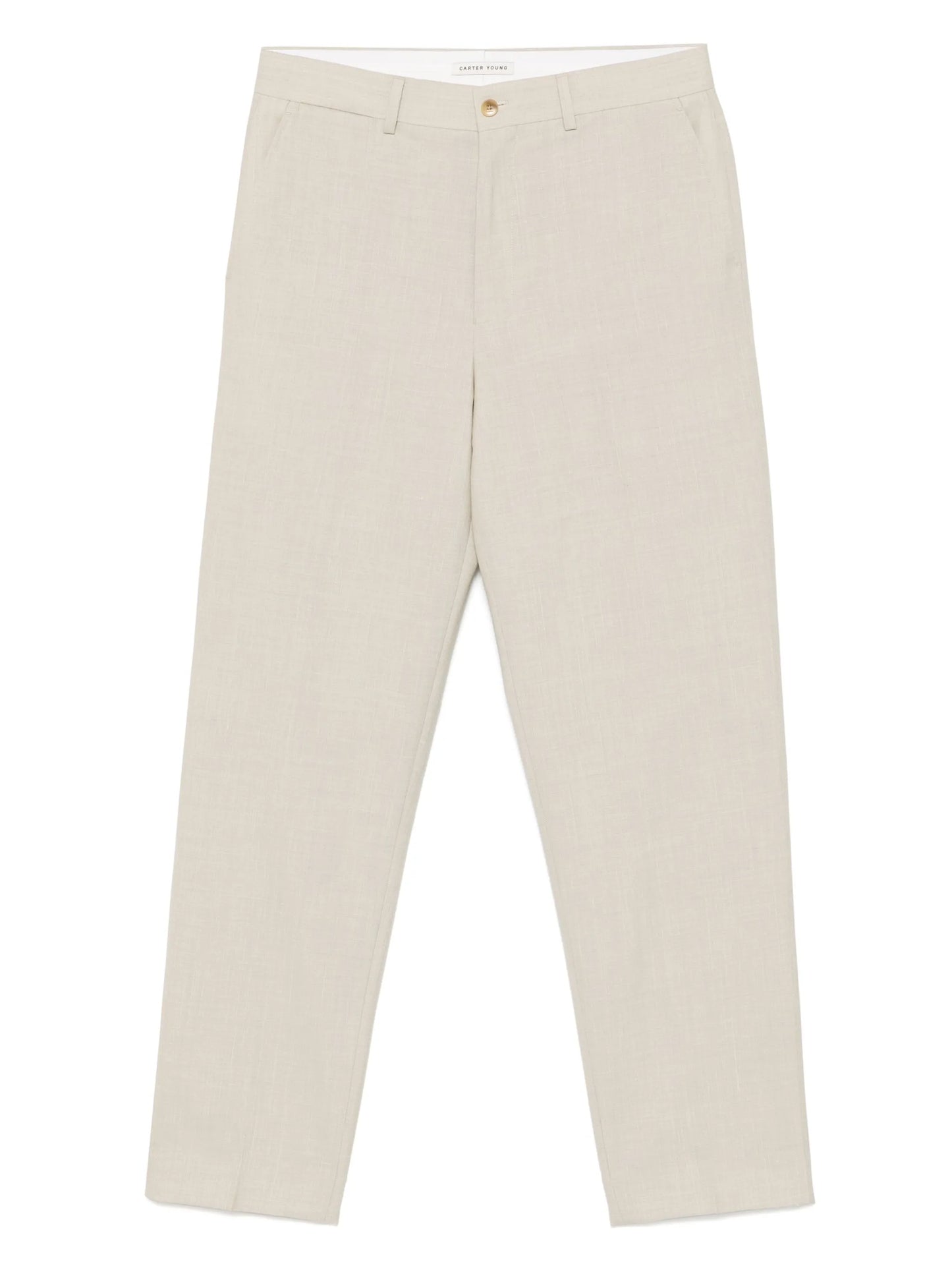slub-texture trousers