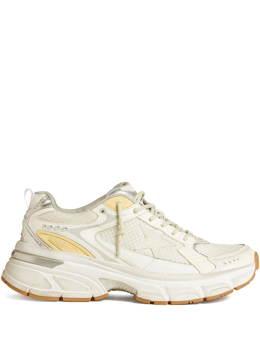 metallic-effect star-patch sneakers