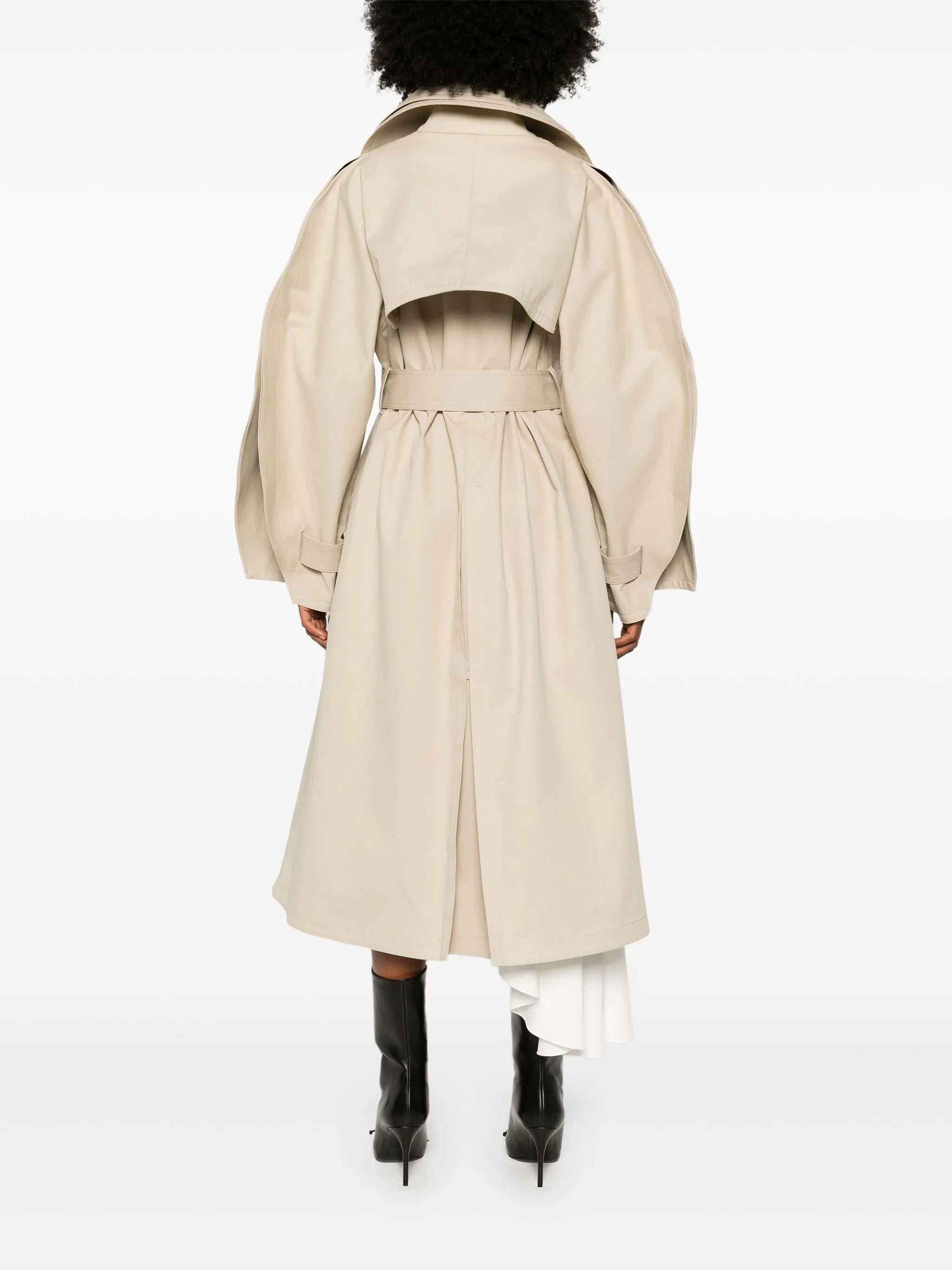 slit-detail trench coat