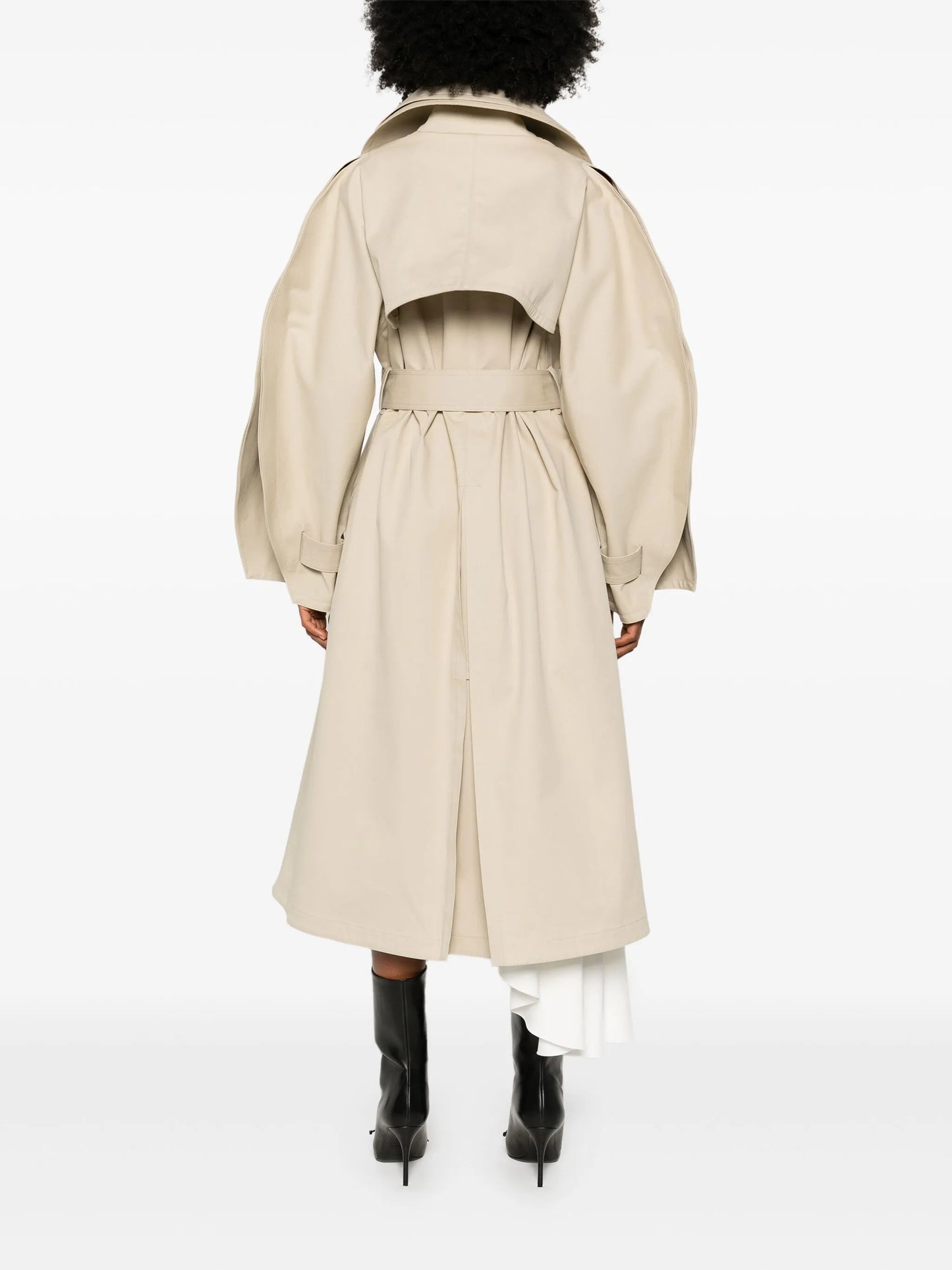 slit-detail trench coat