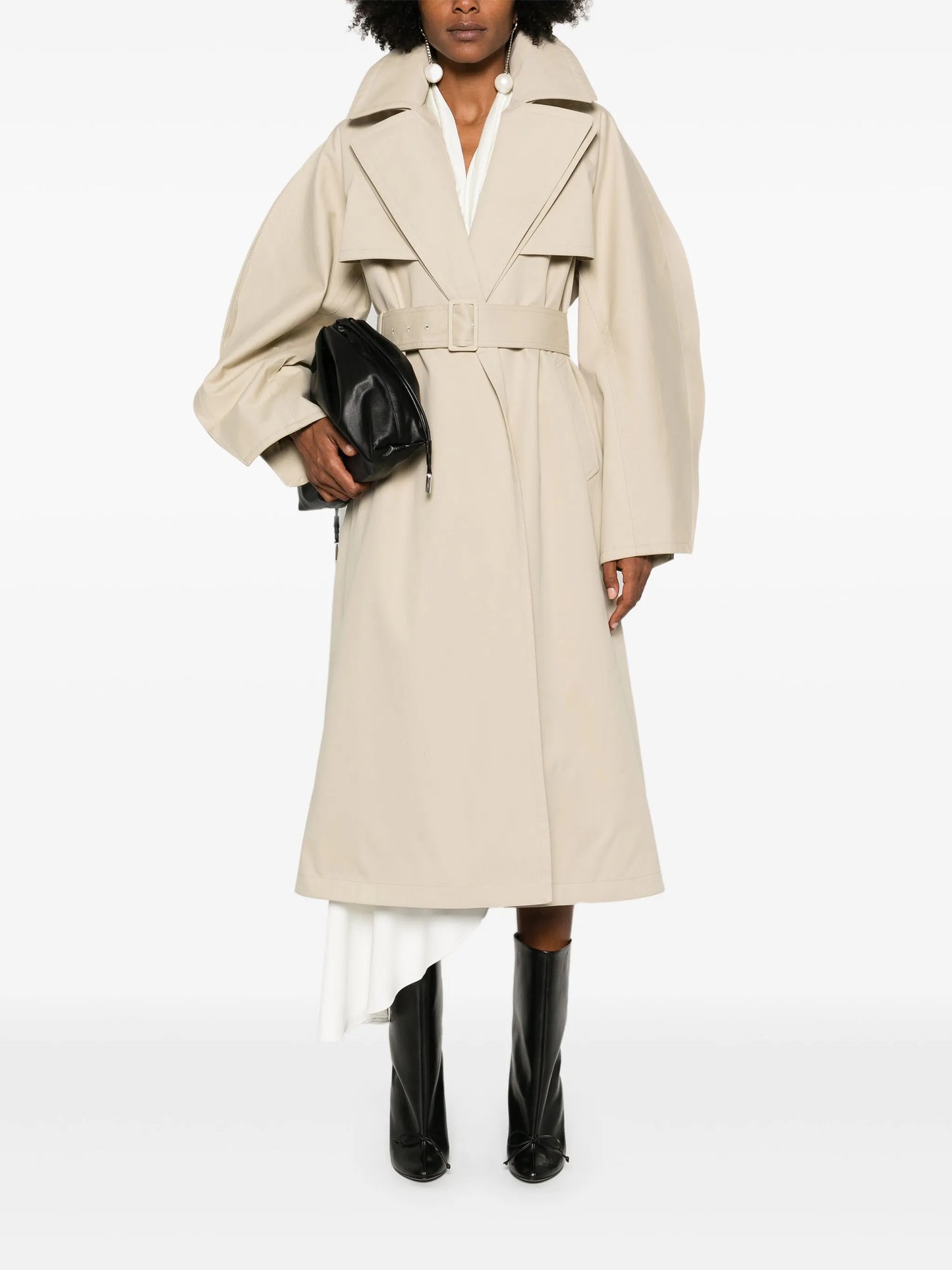 slit-detail trench coat