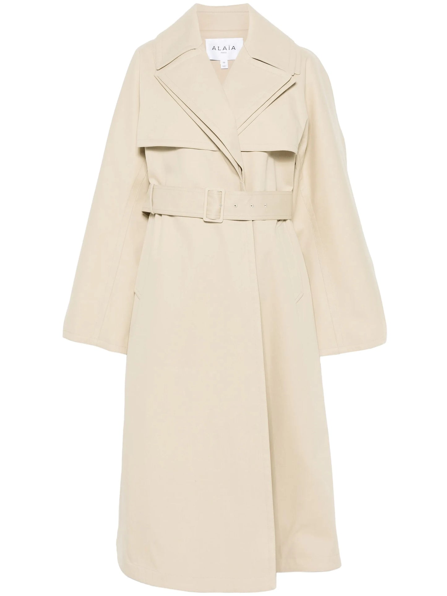 slit-detail trench coat