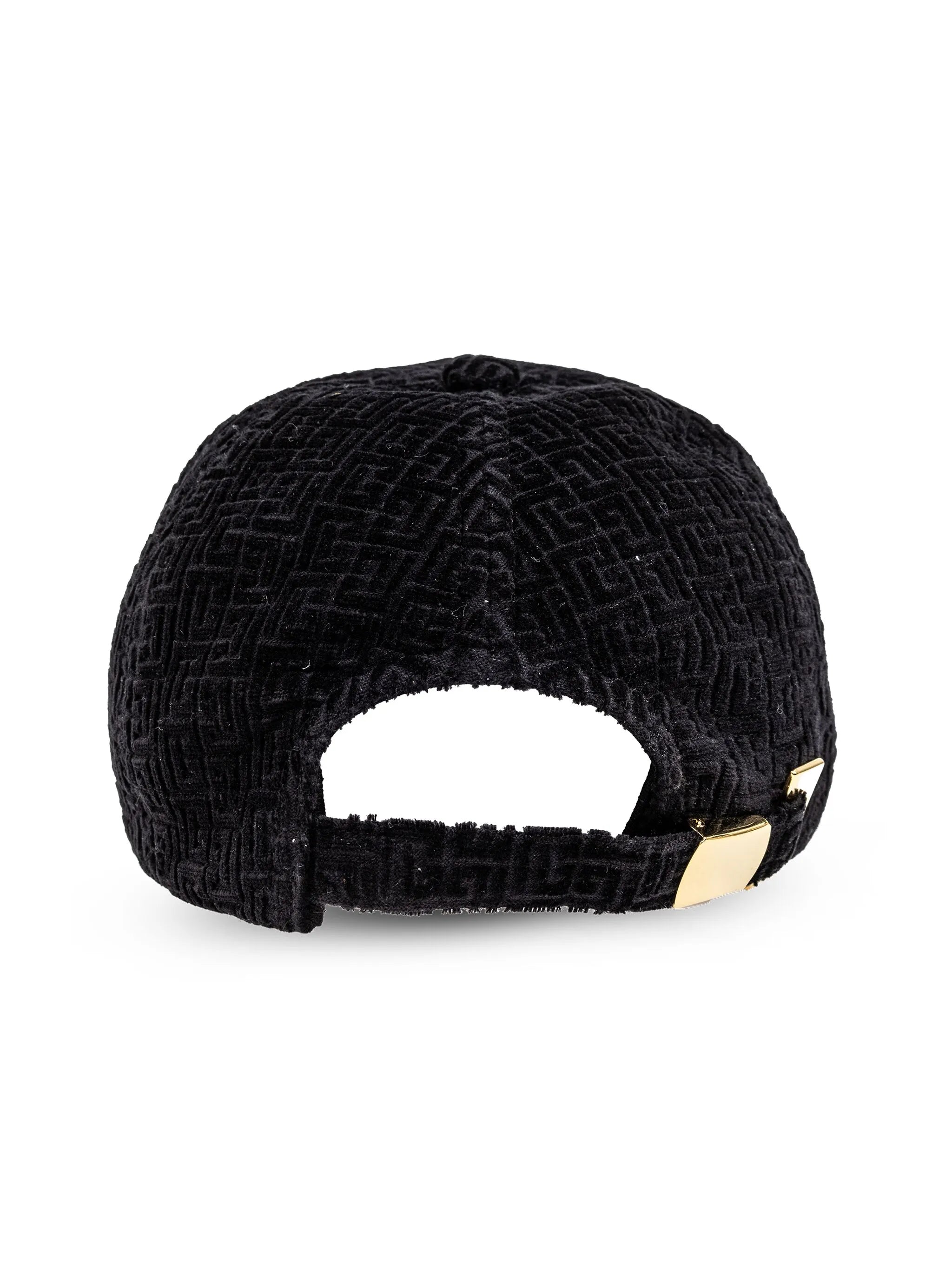 embossed logo-jacquard velvet cap