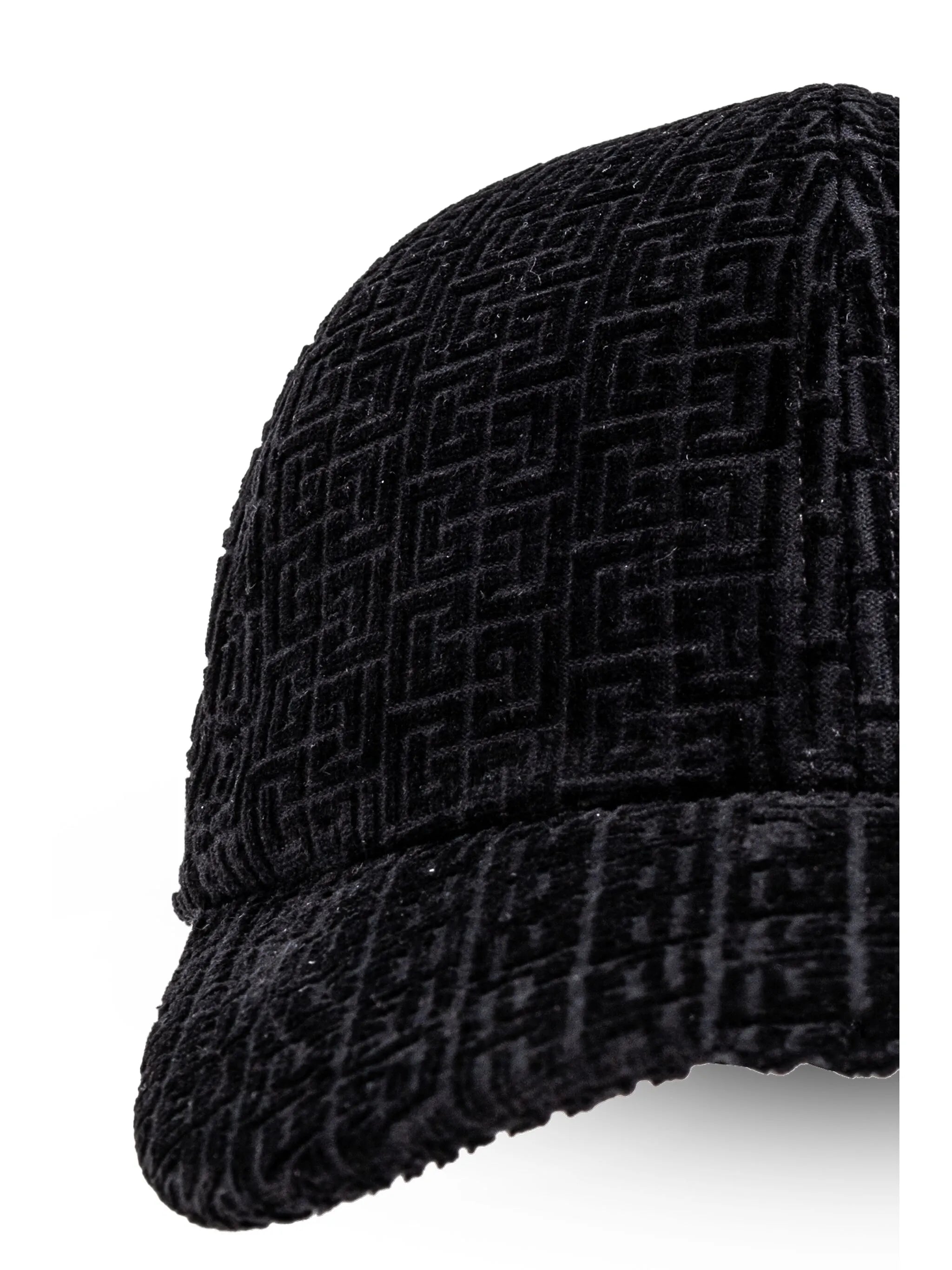 embossed logo-jacquard velvet cap