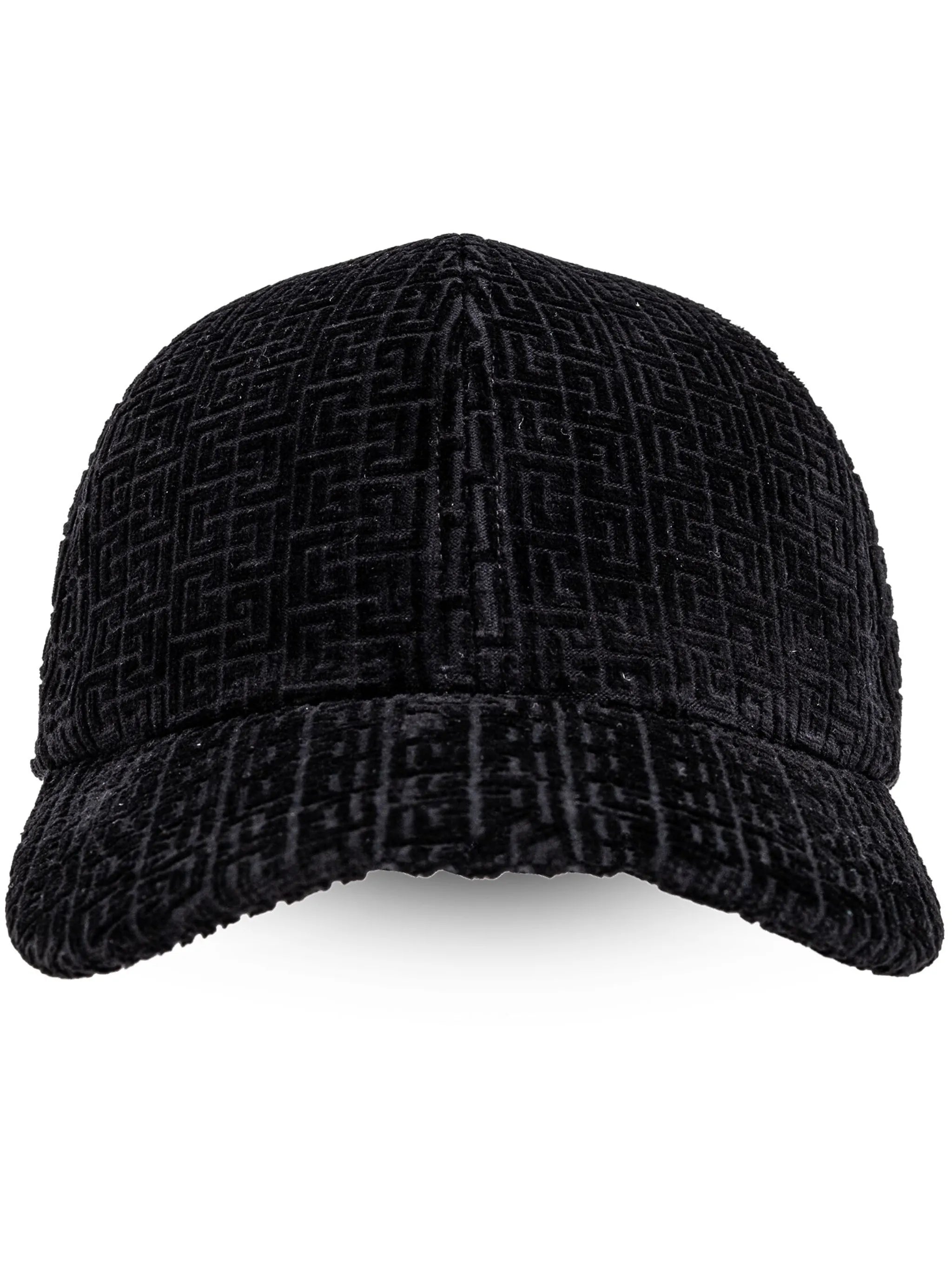embossed logo-jacquard velvet cap