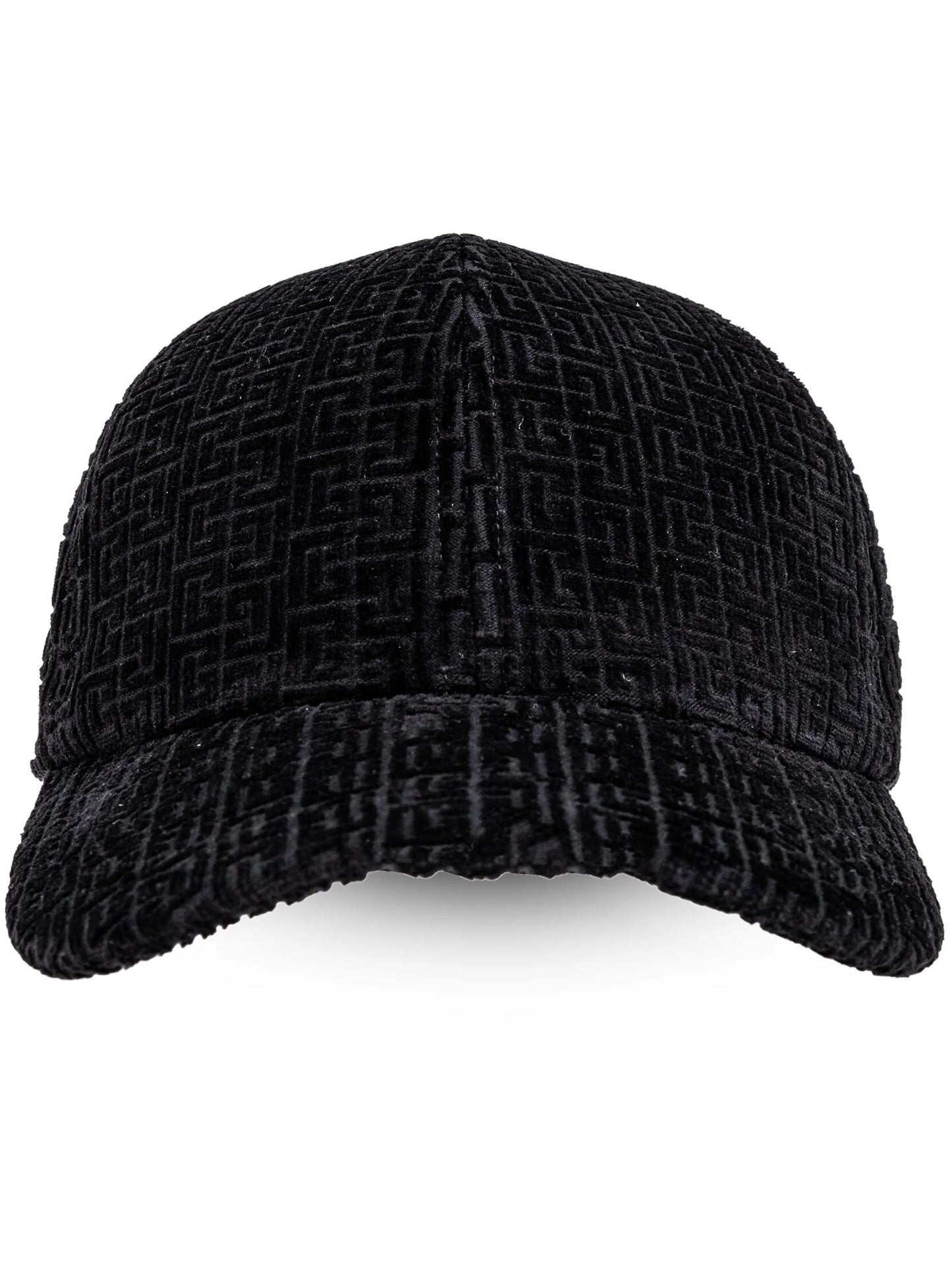embossed logo-jacquard velvet cap