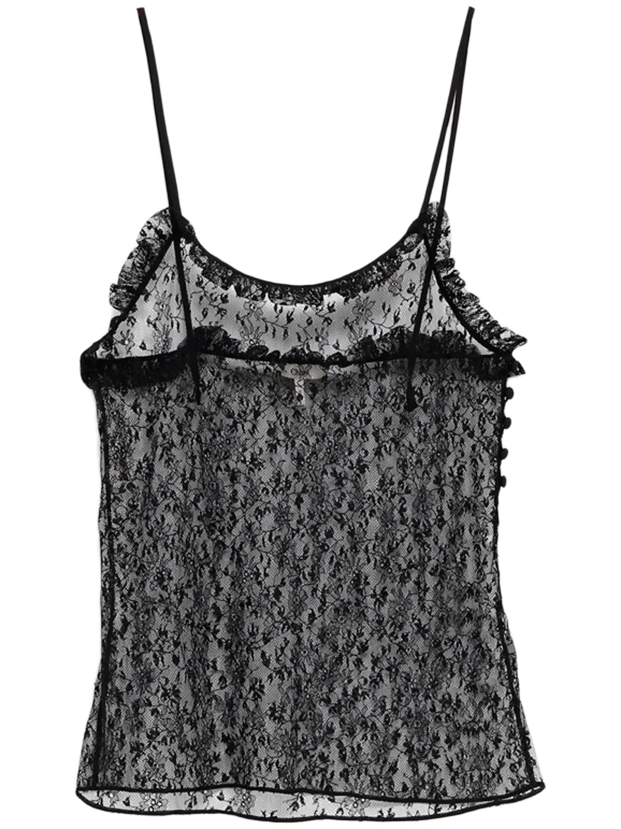 floral-lace tank top