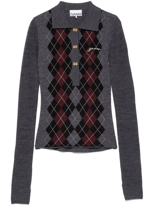knitted polo top