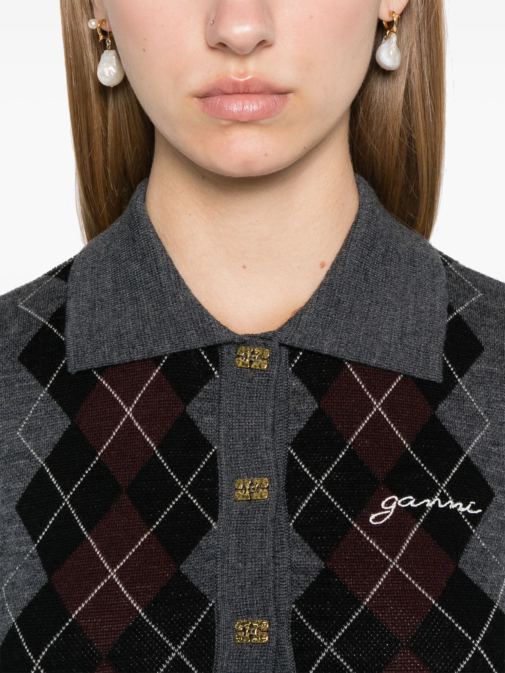 knitted polo top